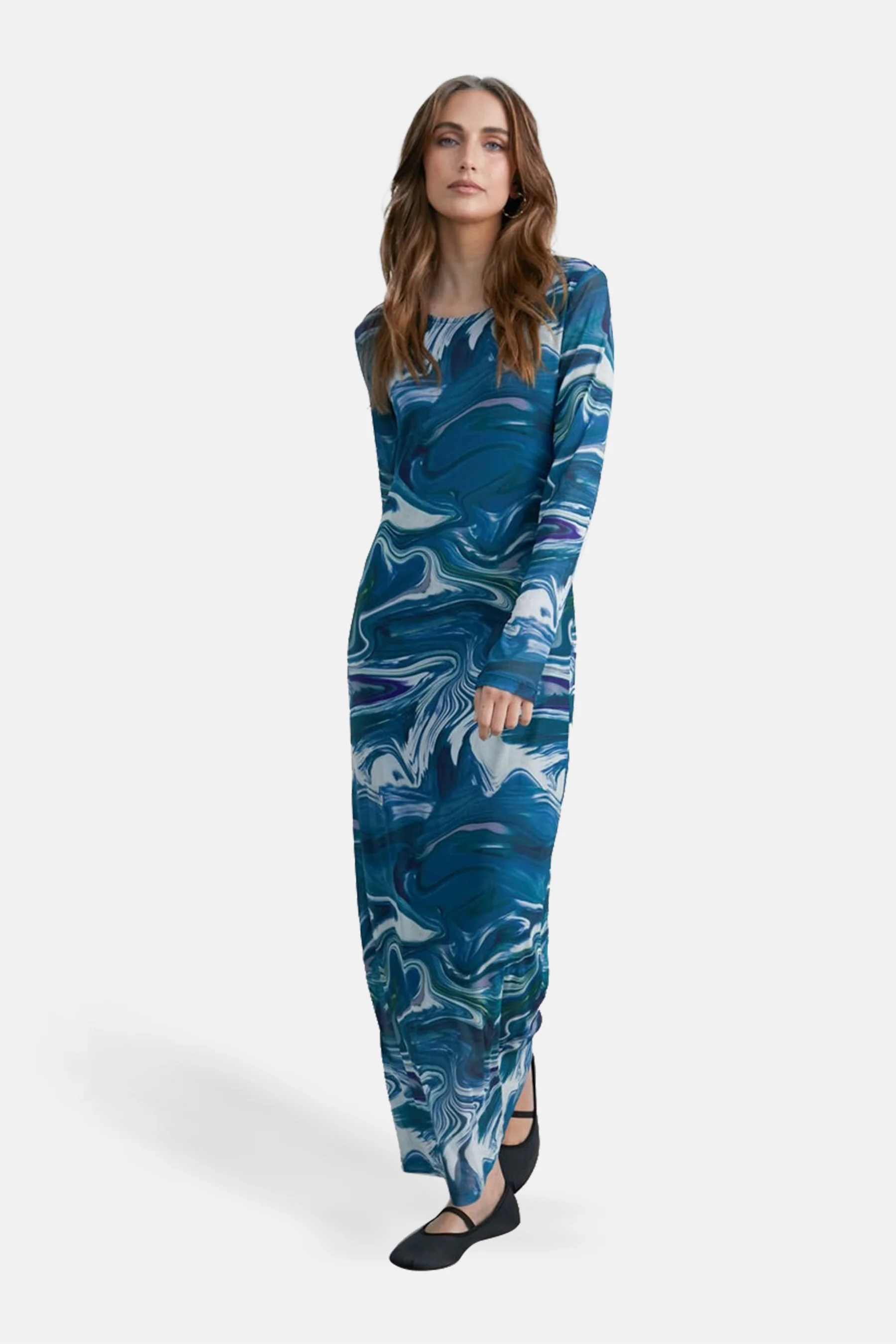 Kleedje met lange mouwen - blauw - Image 4