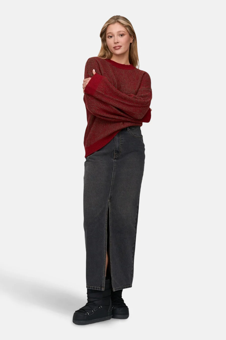 Lange rok - dark grey denim - Image 2