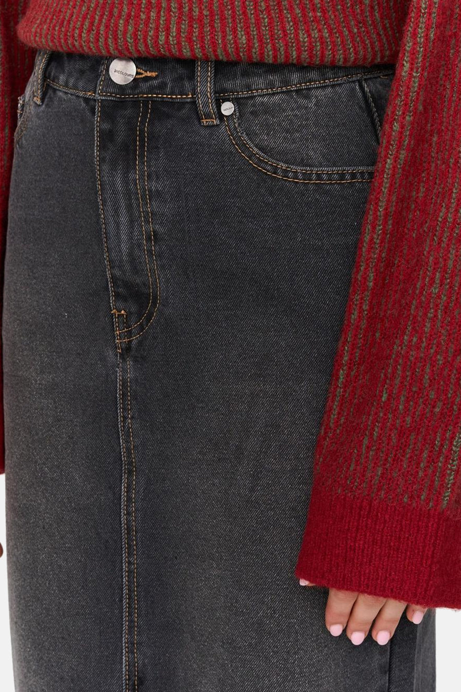 Lange rok - dark grey denim - Image 4