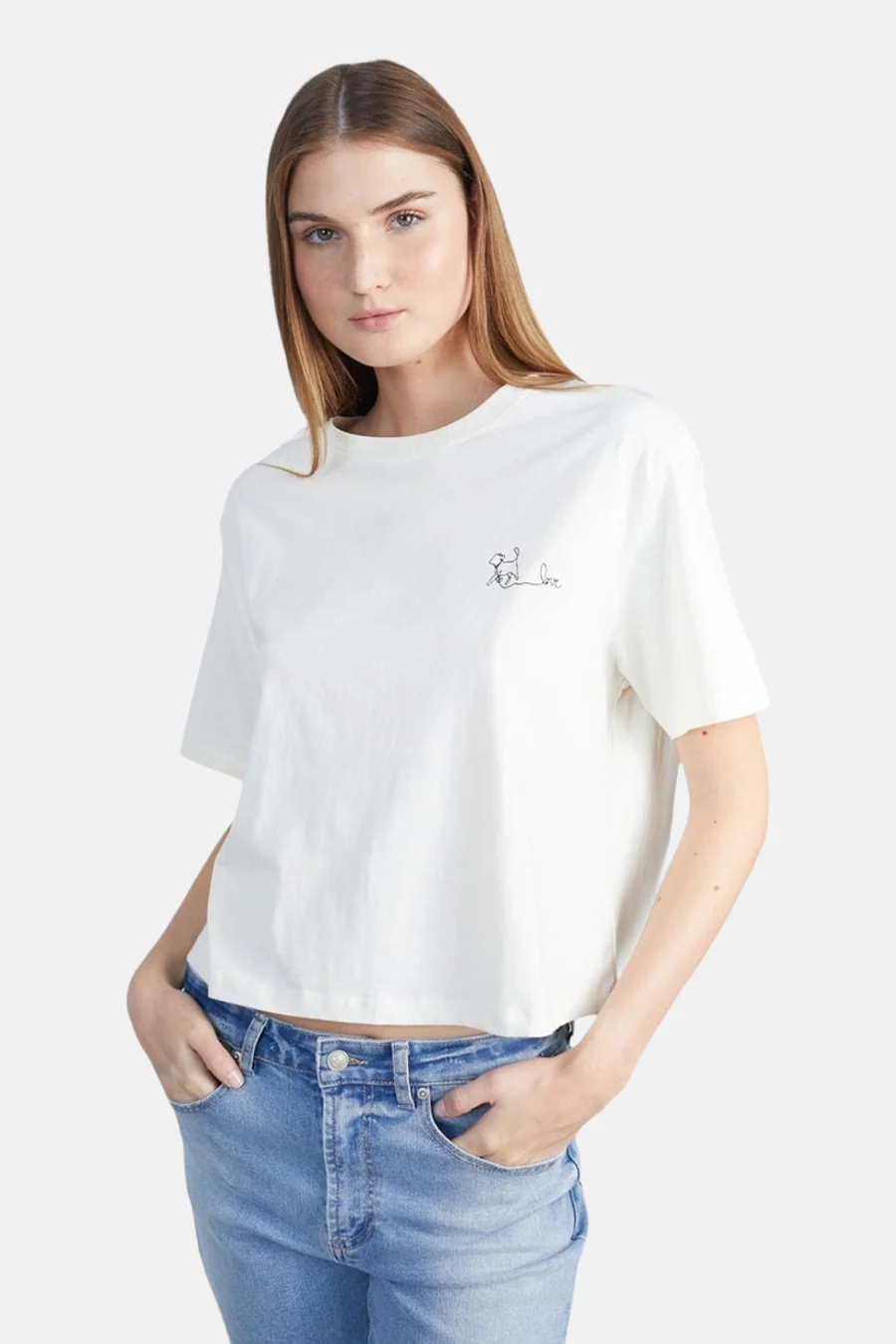 T-shirt met korte mouwen - Ecru