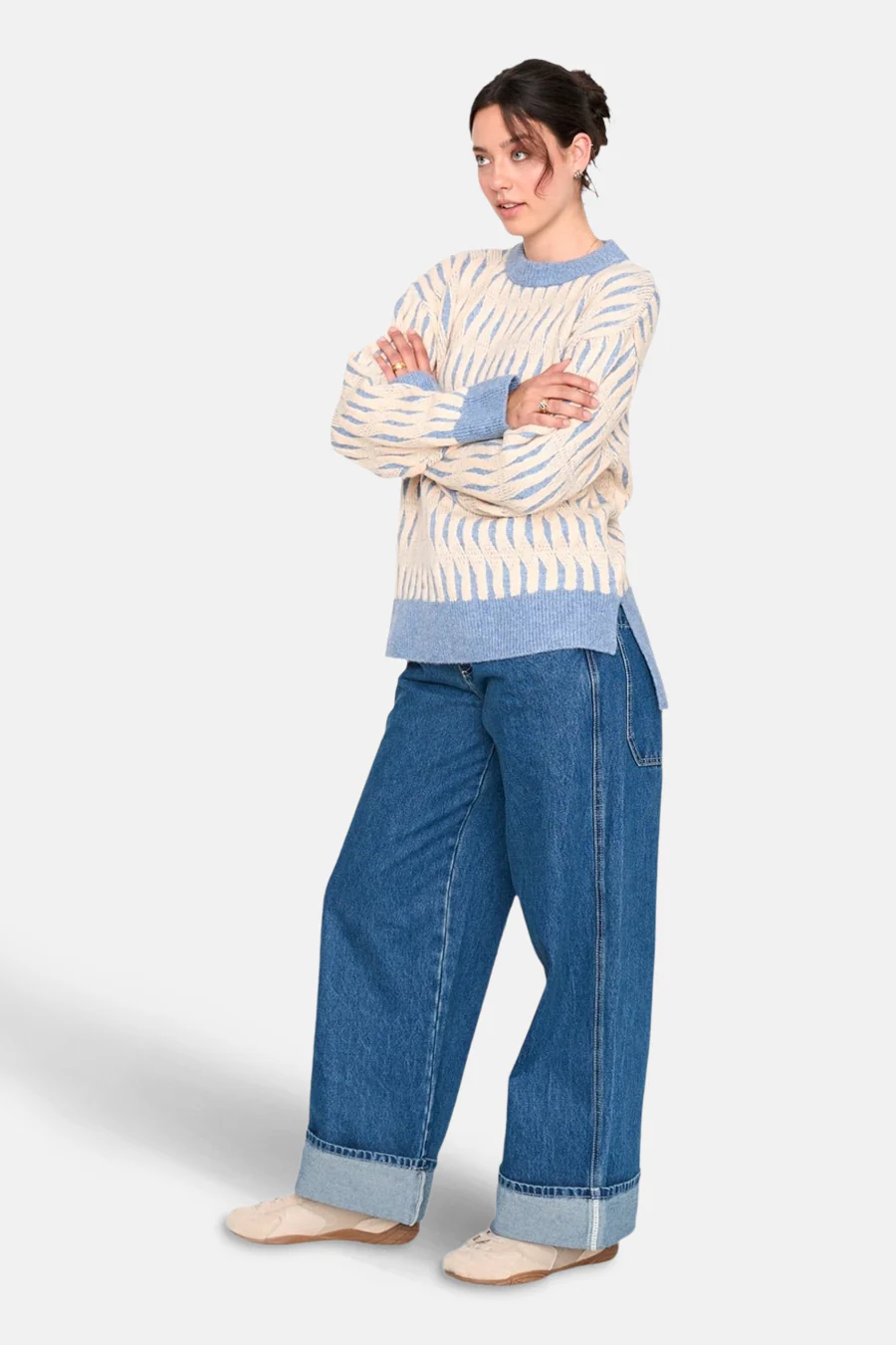 Pull met ronde hals - blauw - Image 2