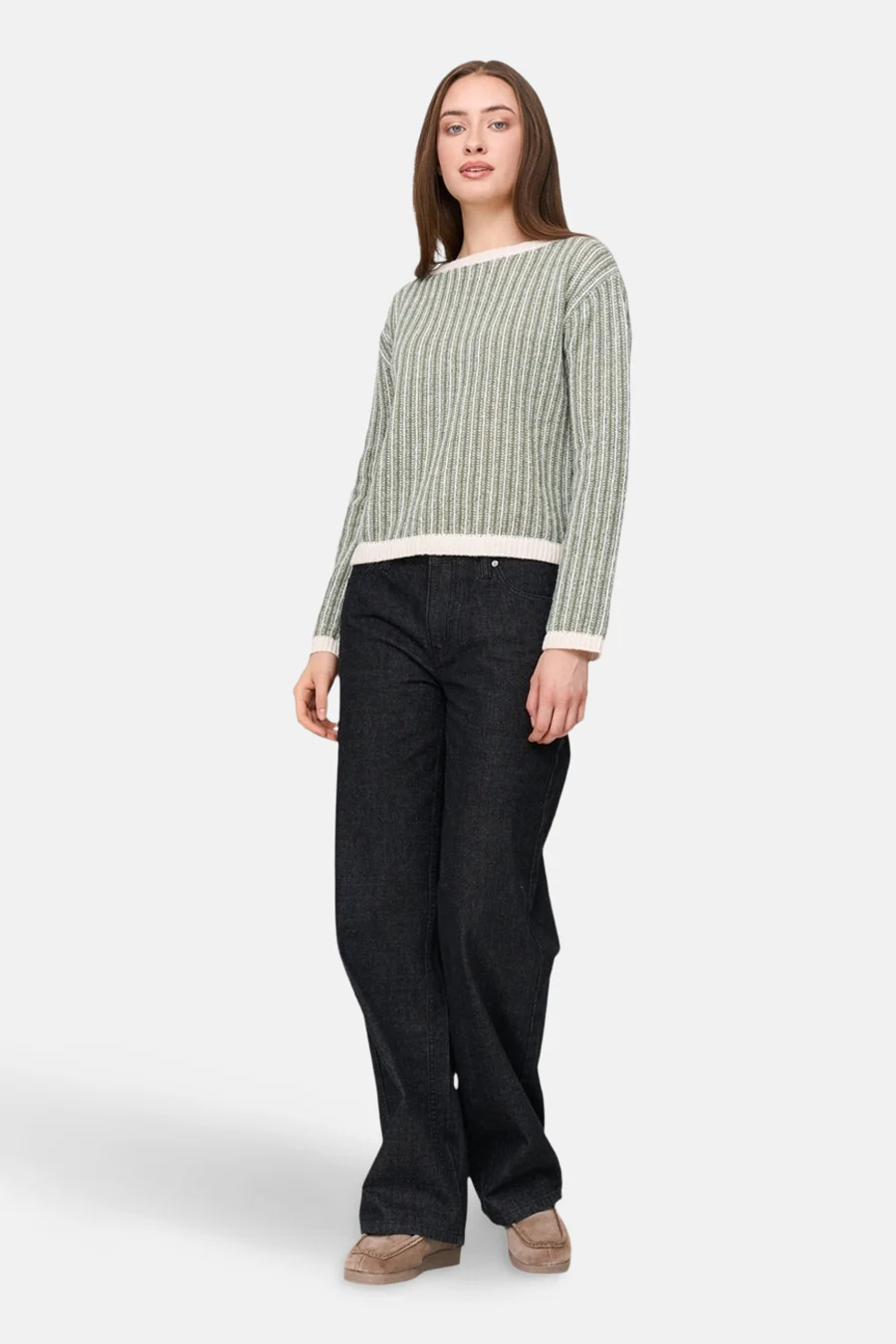 Pull met ronde hals - groen - Image 2
