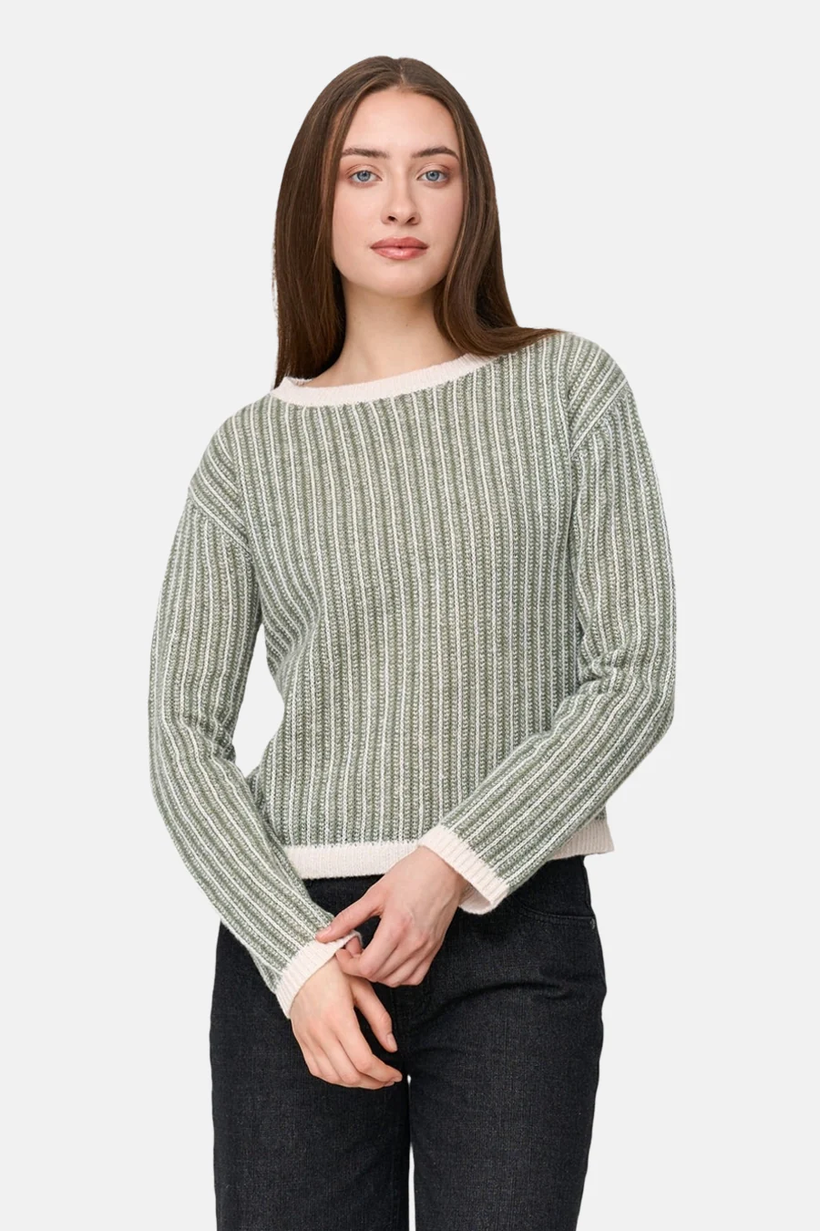Pull met ronde hals - groen - Image 3