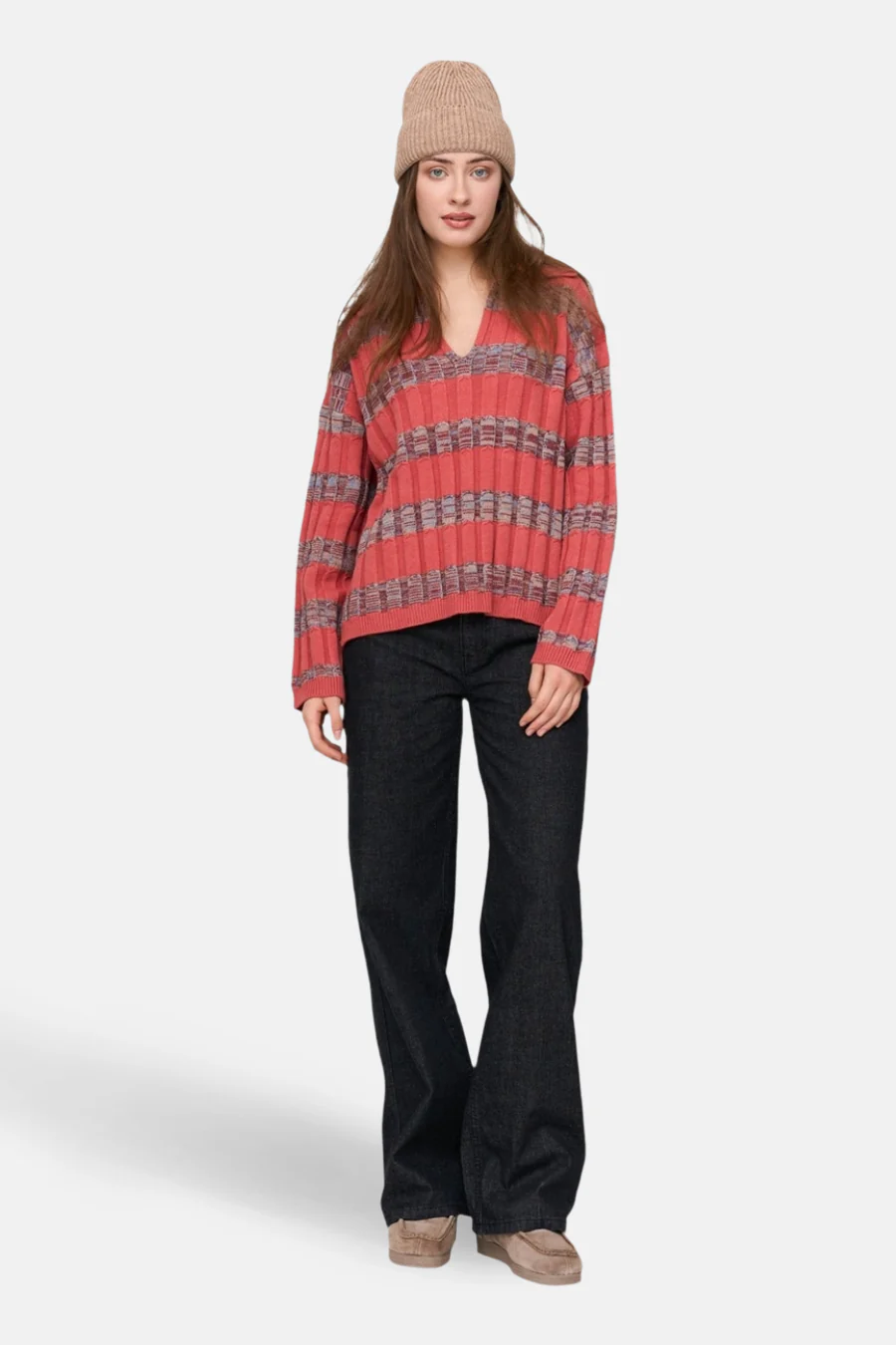 Pull met V-hals - roze - Image 2