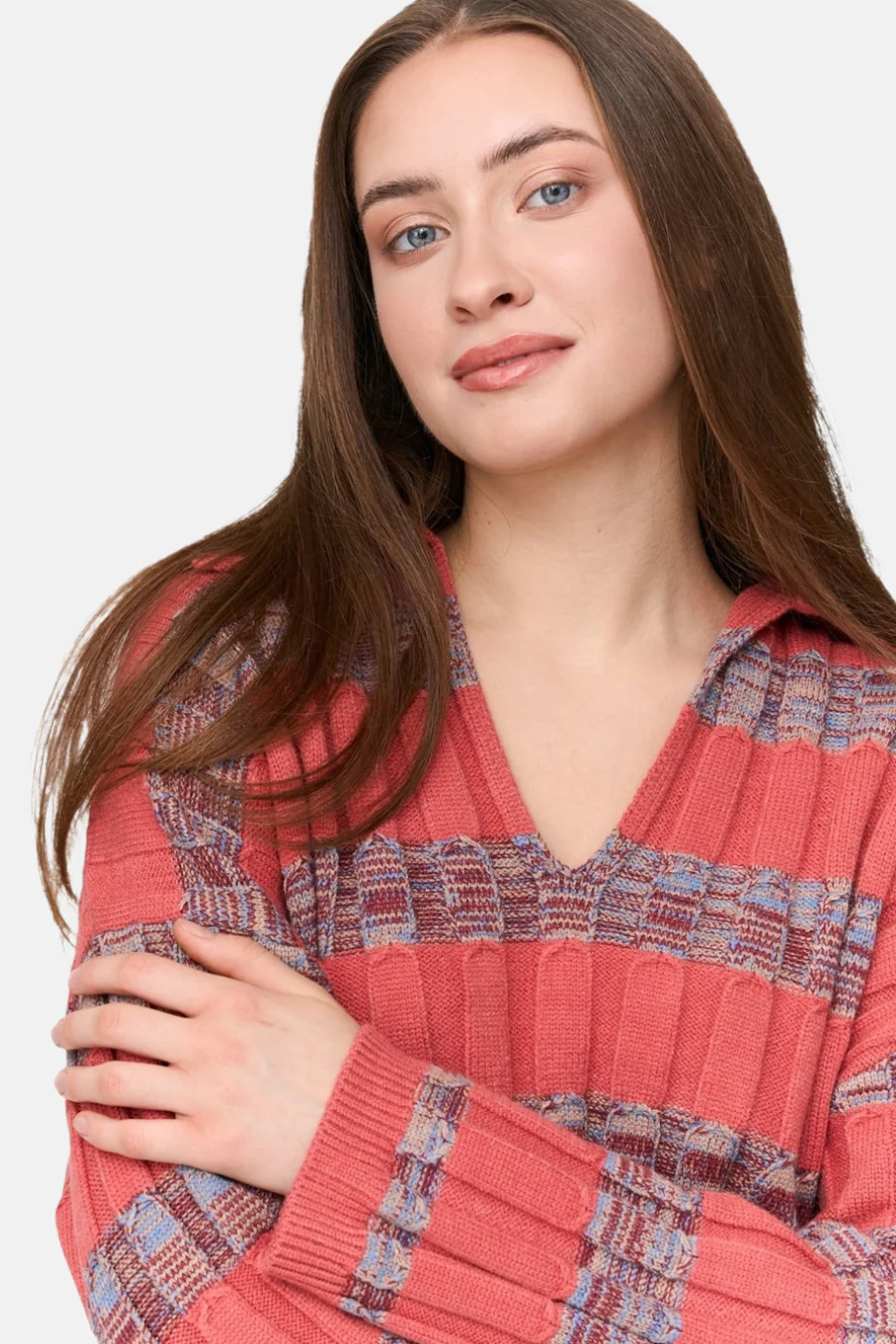 Pull met V-hals - roze - Image 4