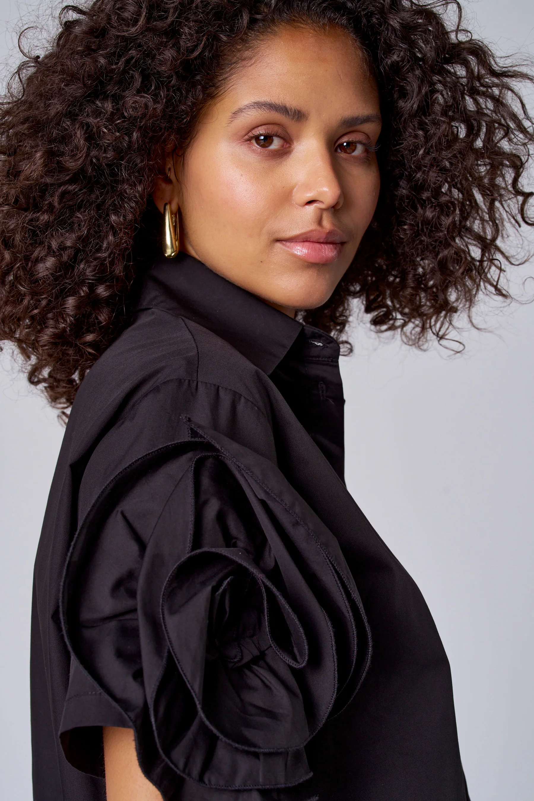 Blouse met korte mouwen - Zwart - Image 4