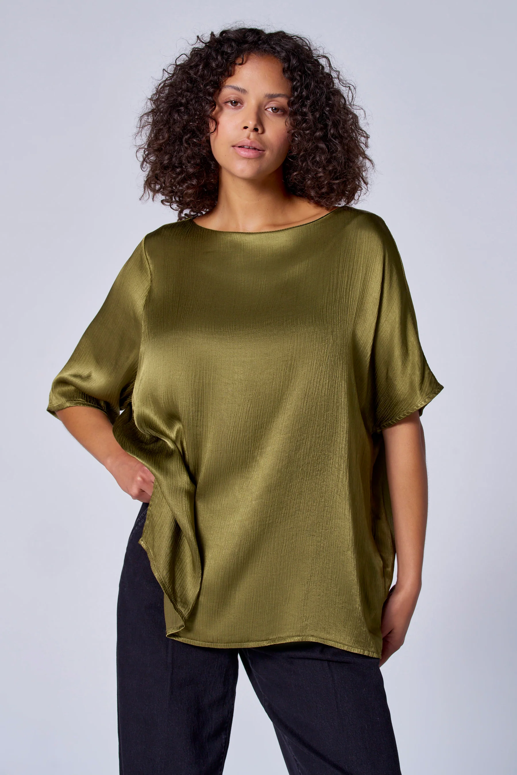 Blouse met korte mouwen - groen