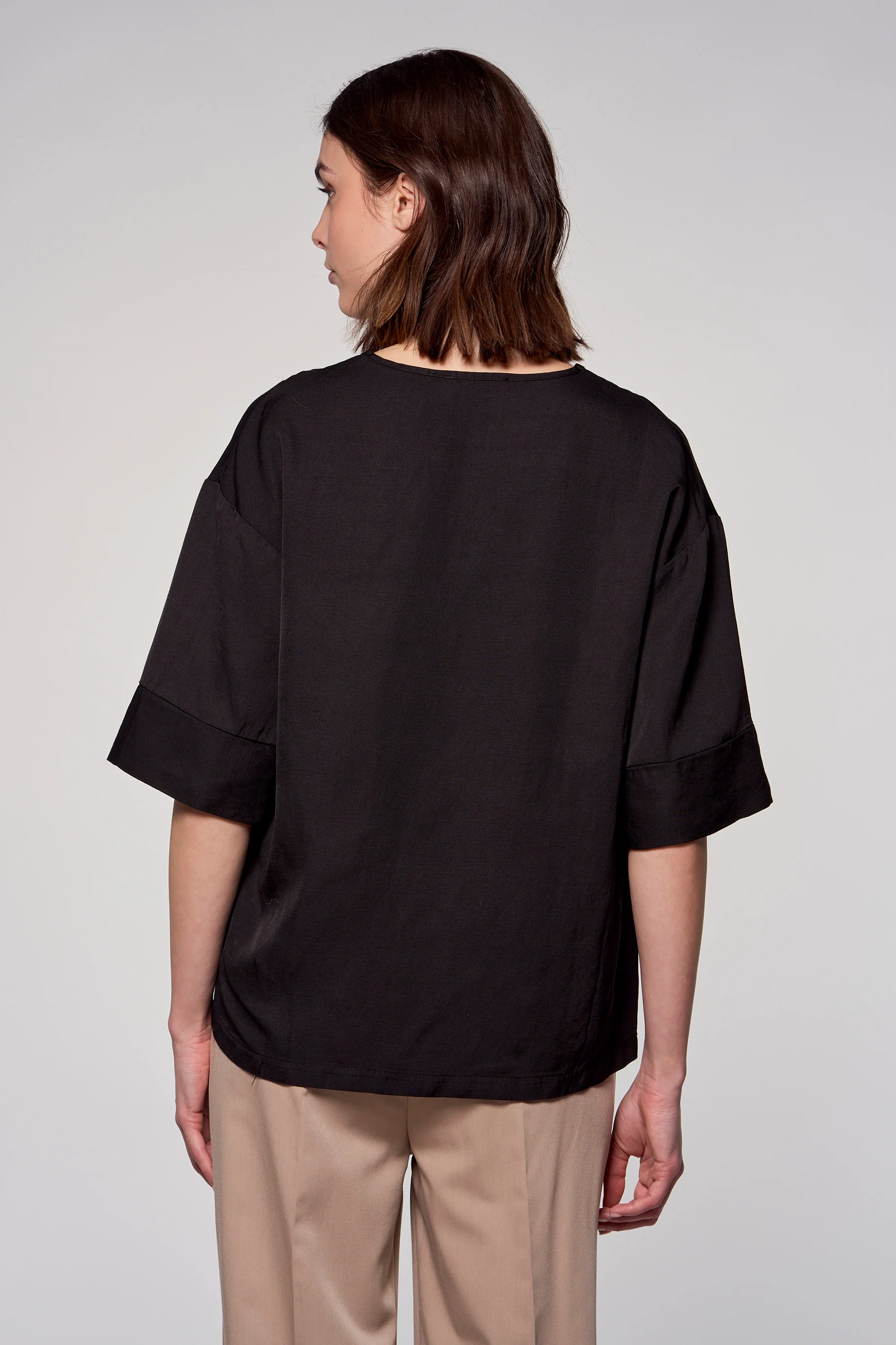 Blouse met korte mouwen - zwart - Image 3