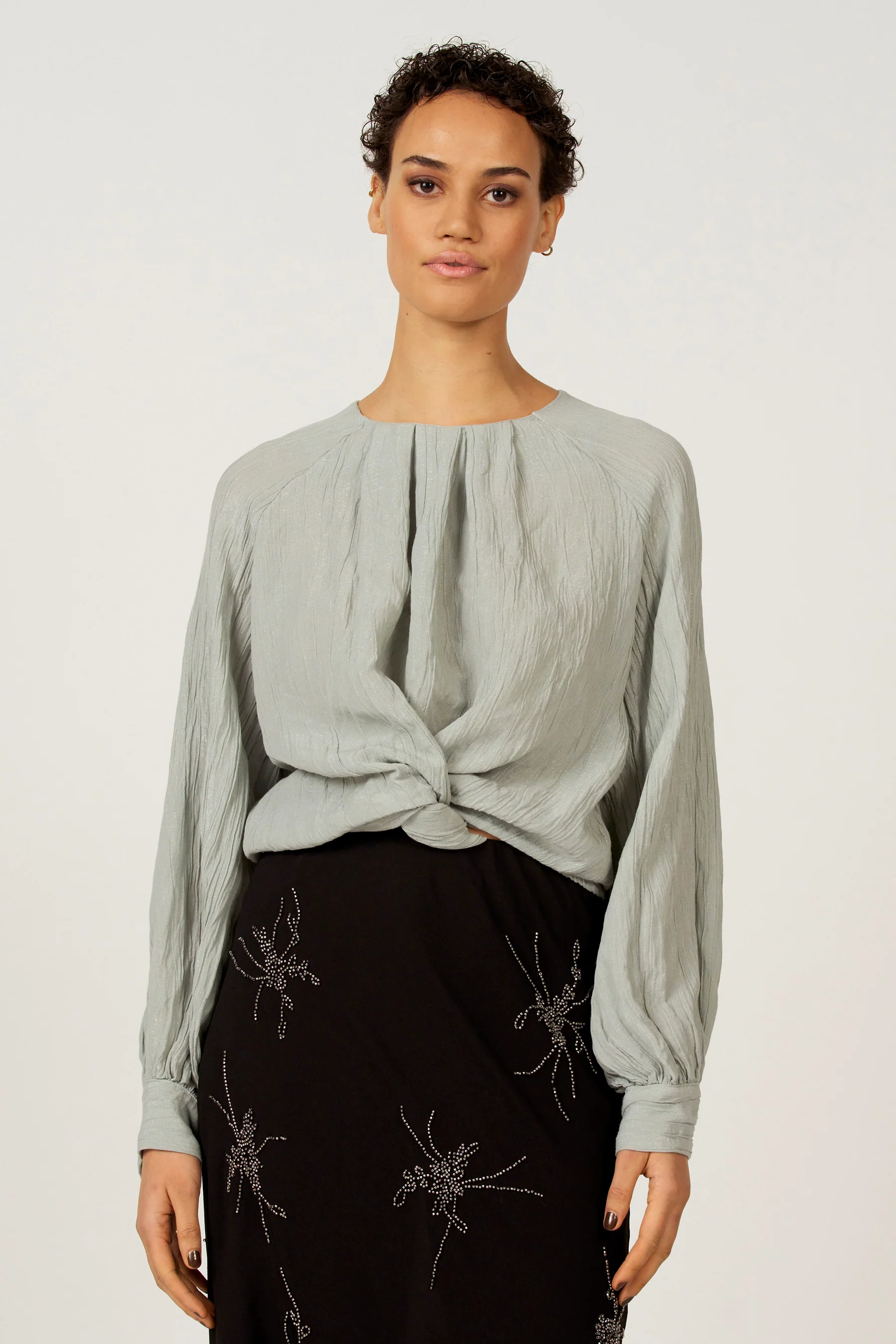 Blouse met lange mouwen - blauw