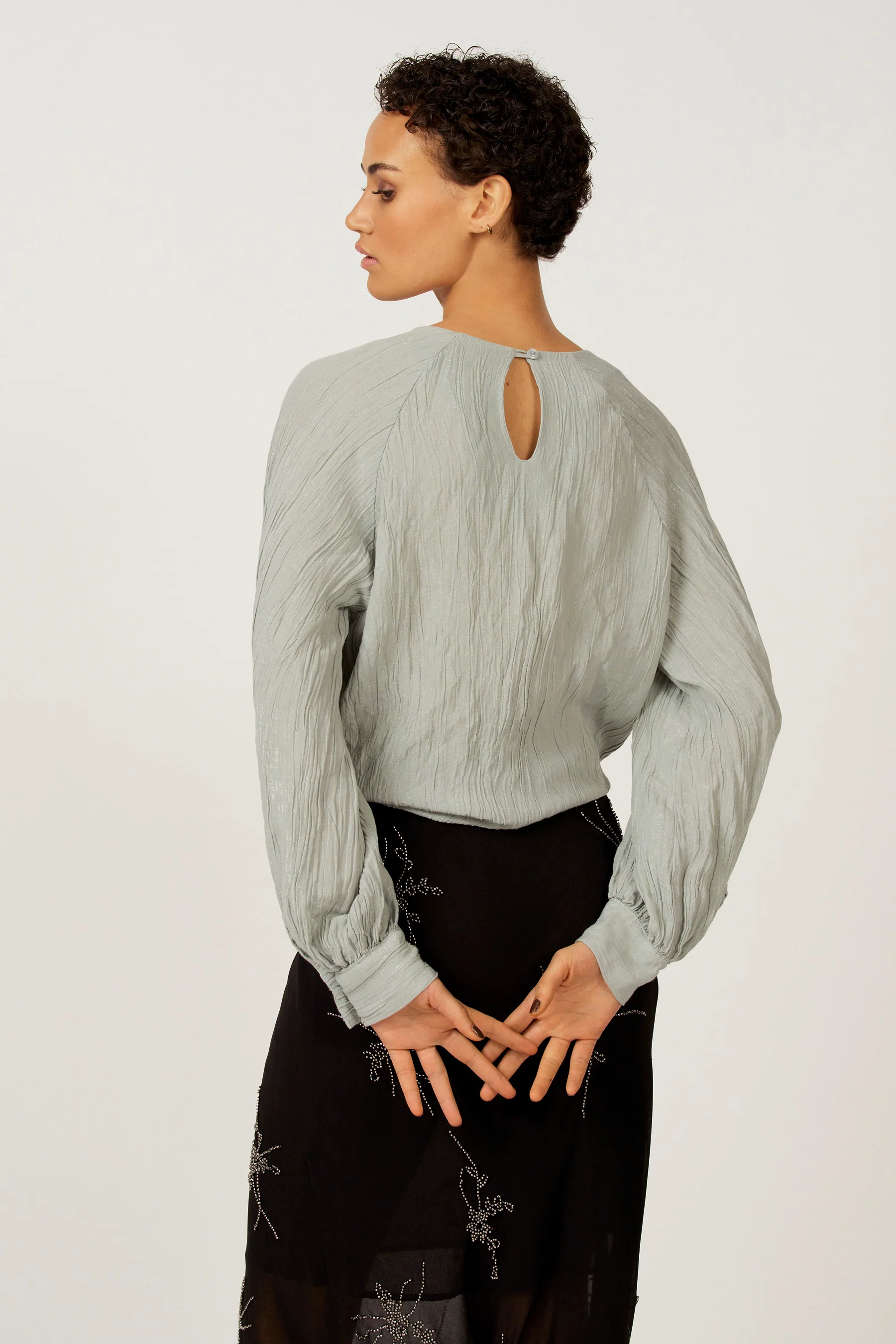 Blouse met lange mouwen - blauw - Image 3