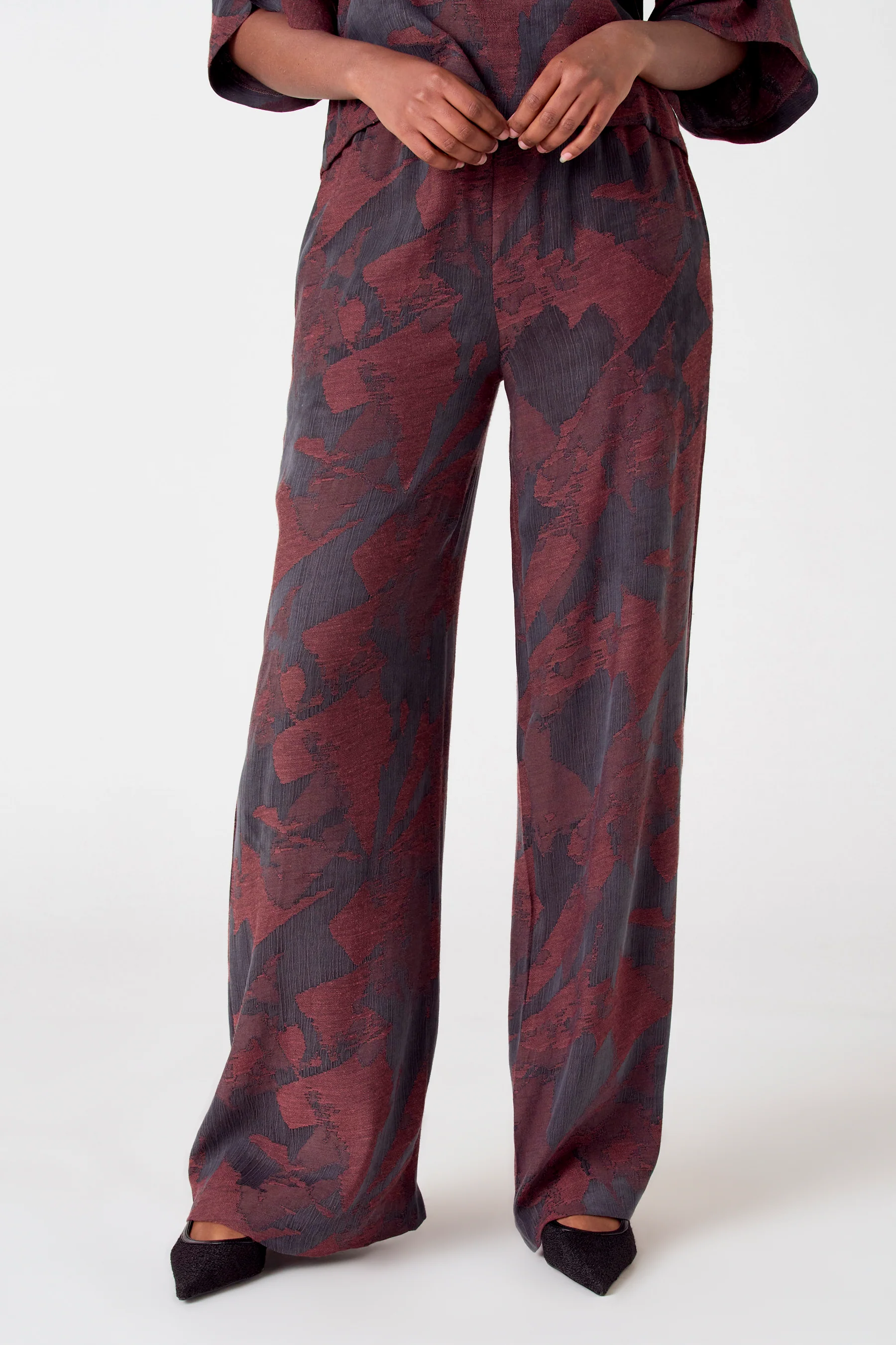 Broek print - zwart