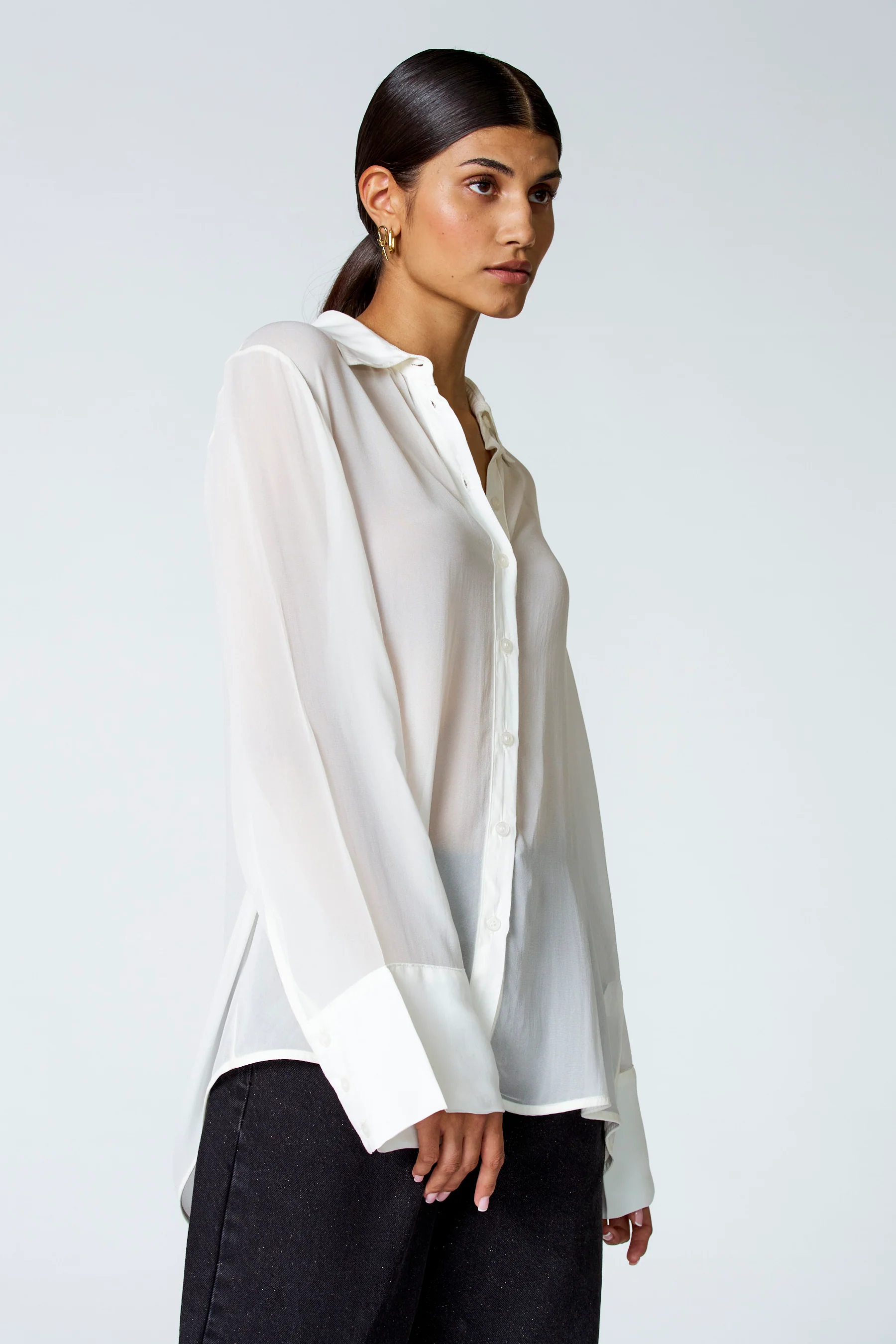 Blouse met lange mouwen - ecru - Image 3