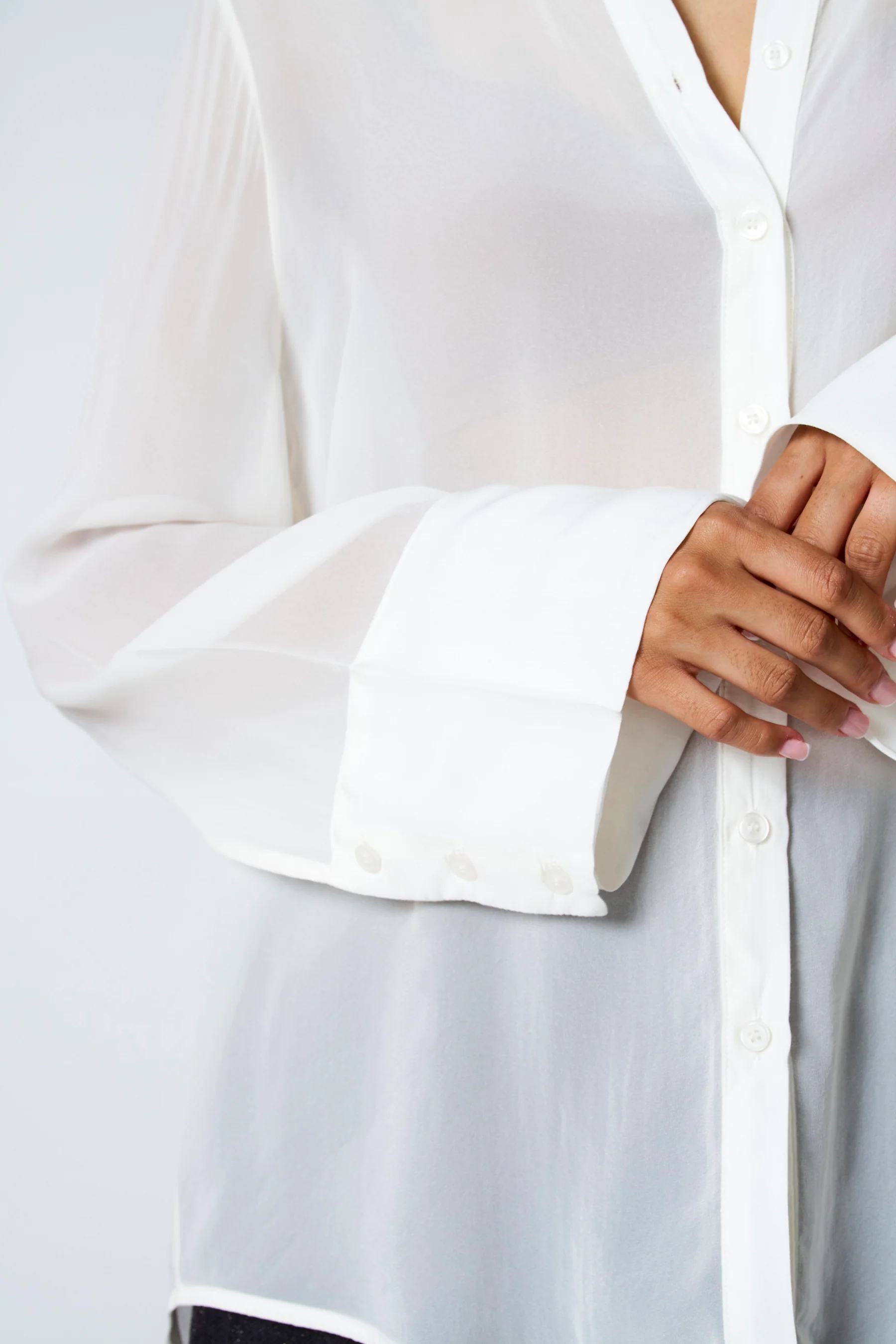 Blouse met lange mouwen - ecru - Image 5