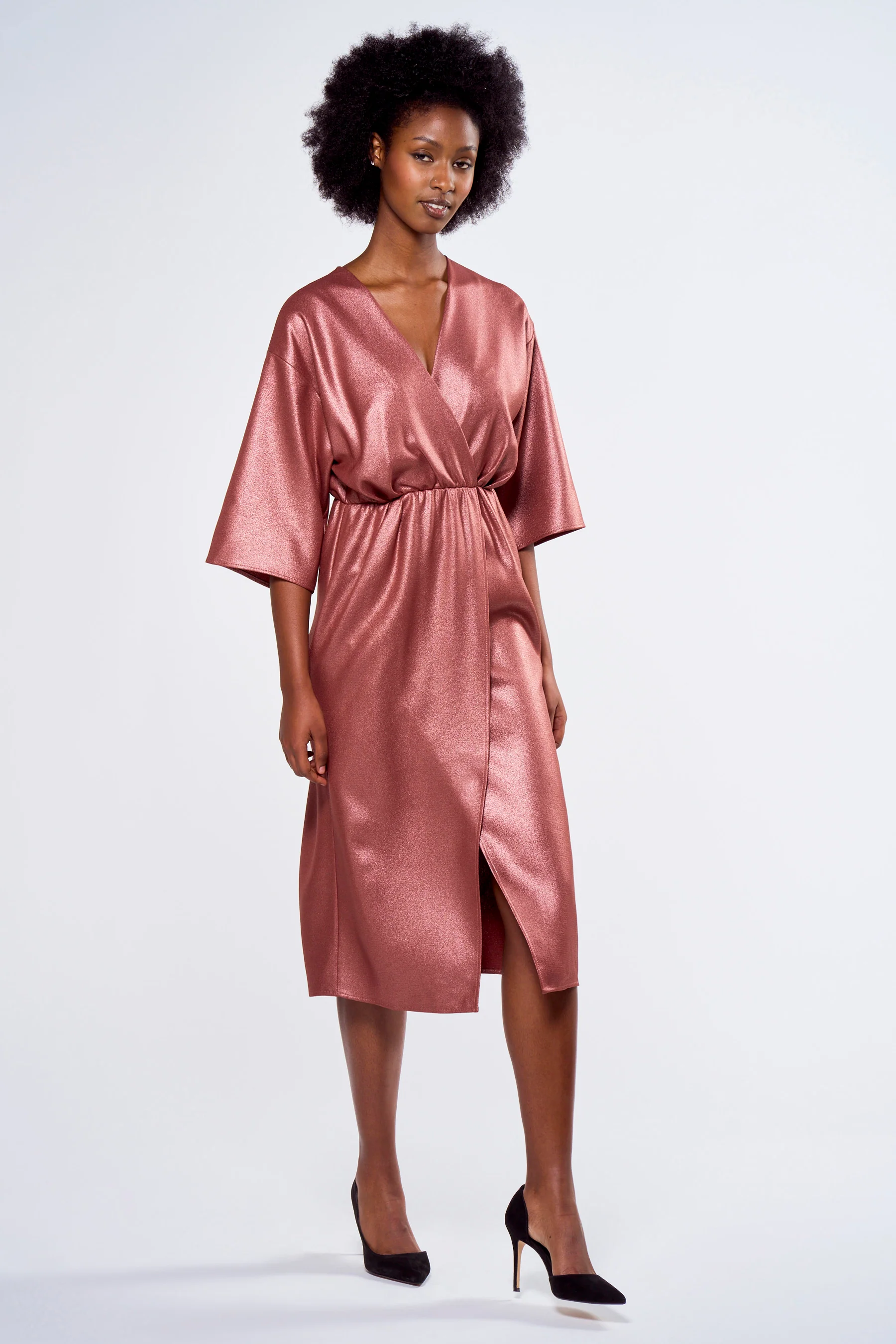 Kleedje met korte mouwen - roze