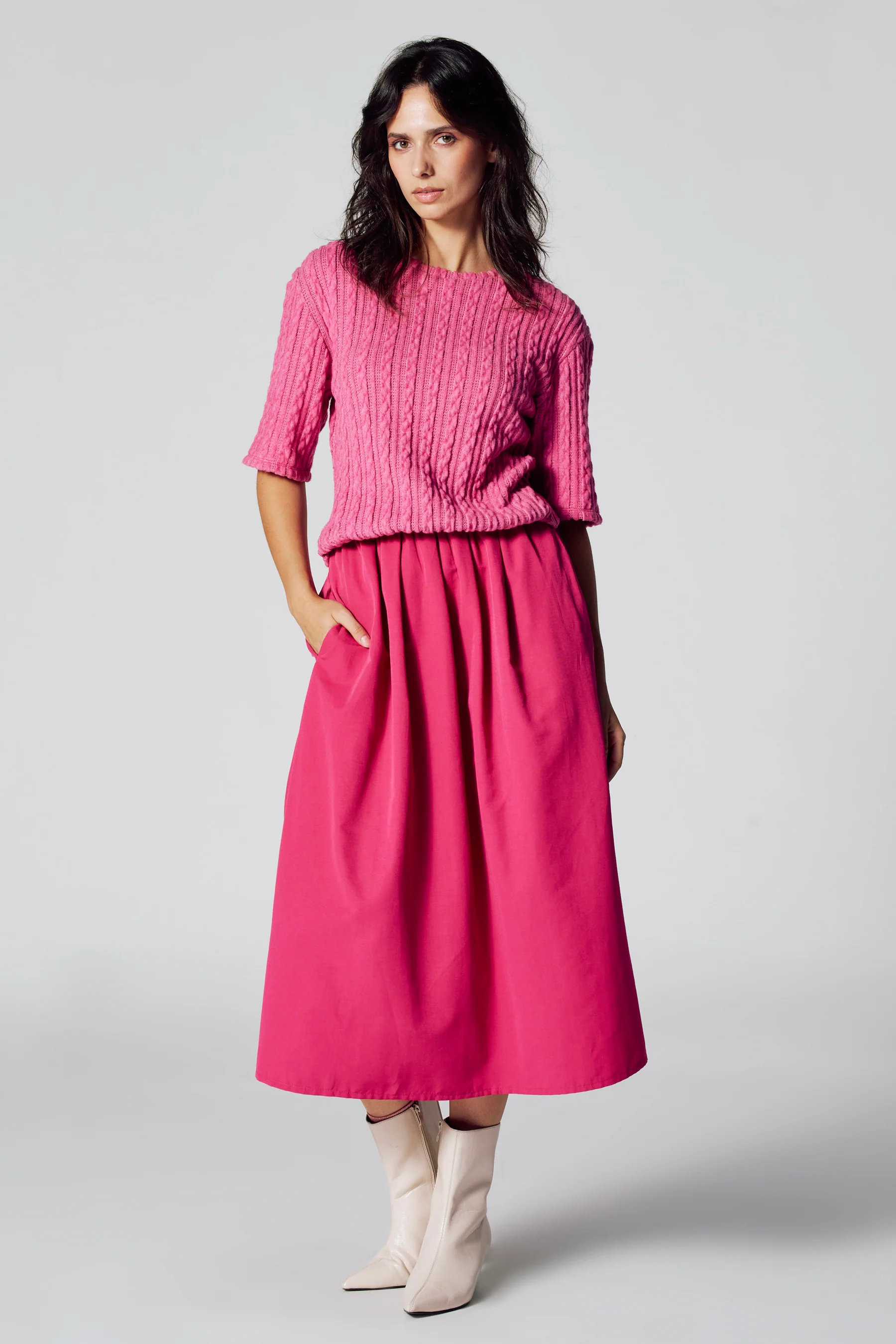 Kleedje met korte mouwen - roze