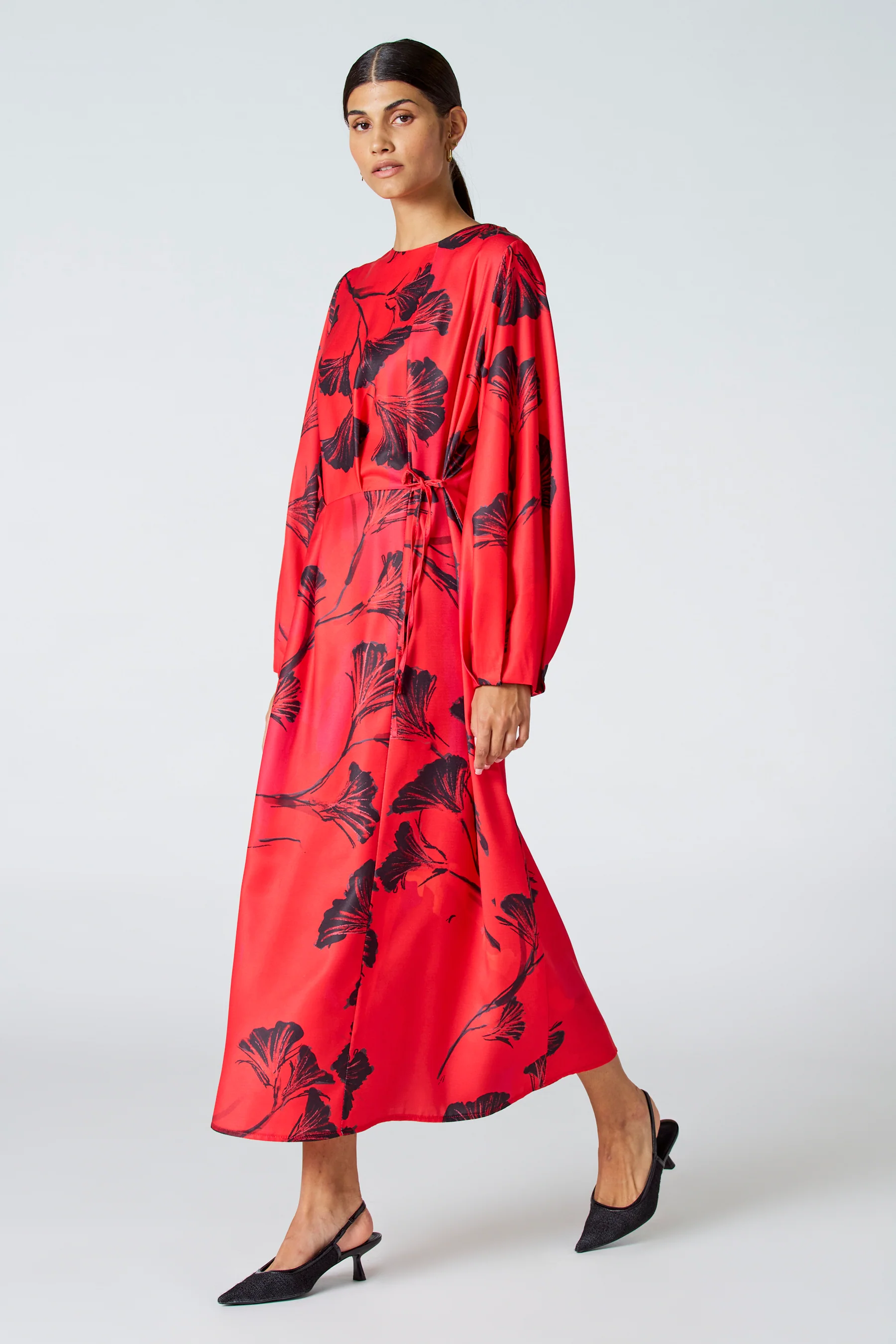 Kleedje met lange mouwen - rood