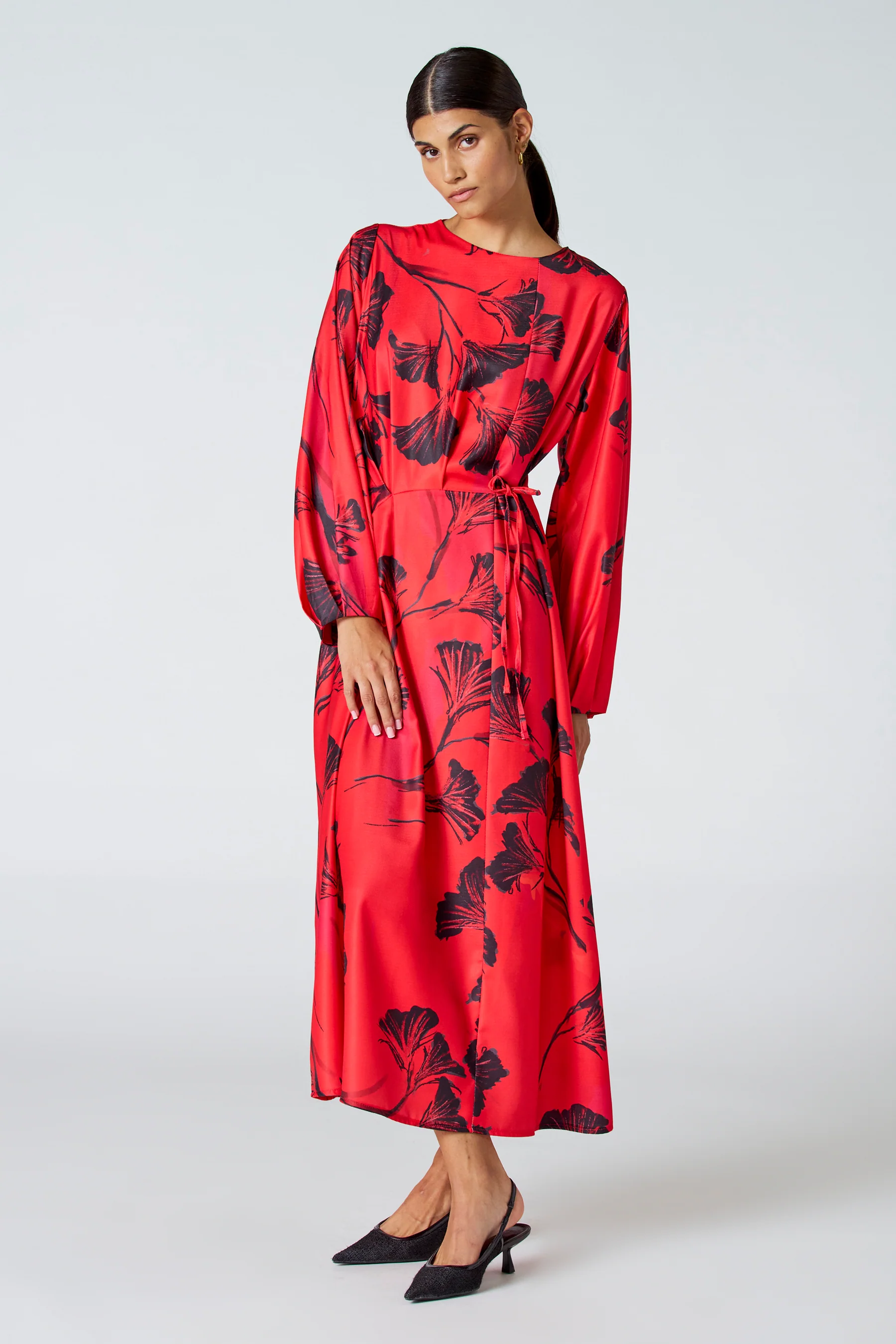 Kleedje met lange mouwen - rood - Image 2