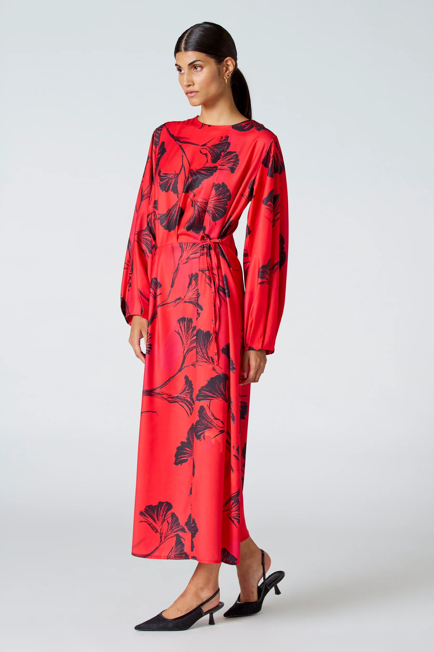 Kleedje met lange mouwen - rood - Image 3