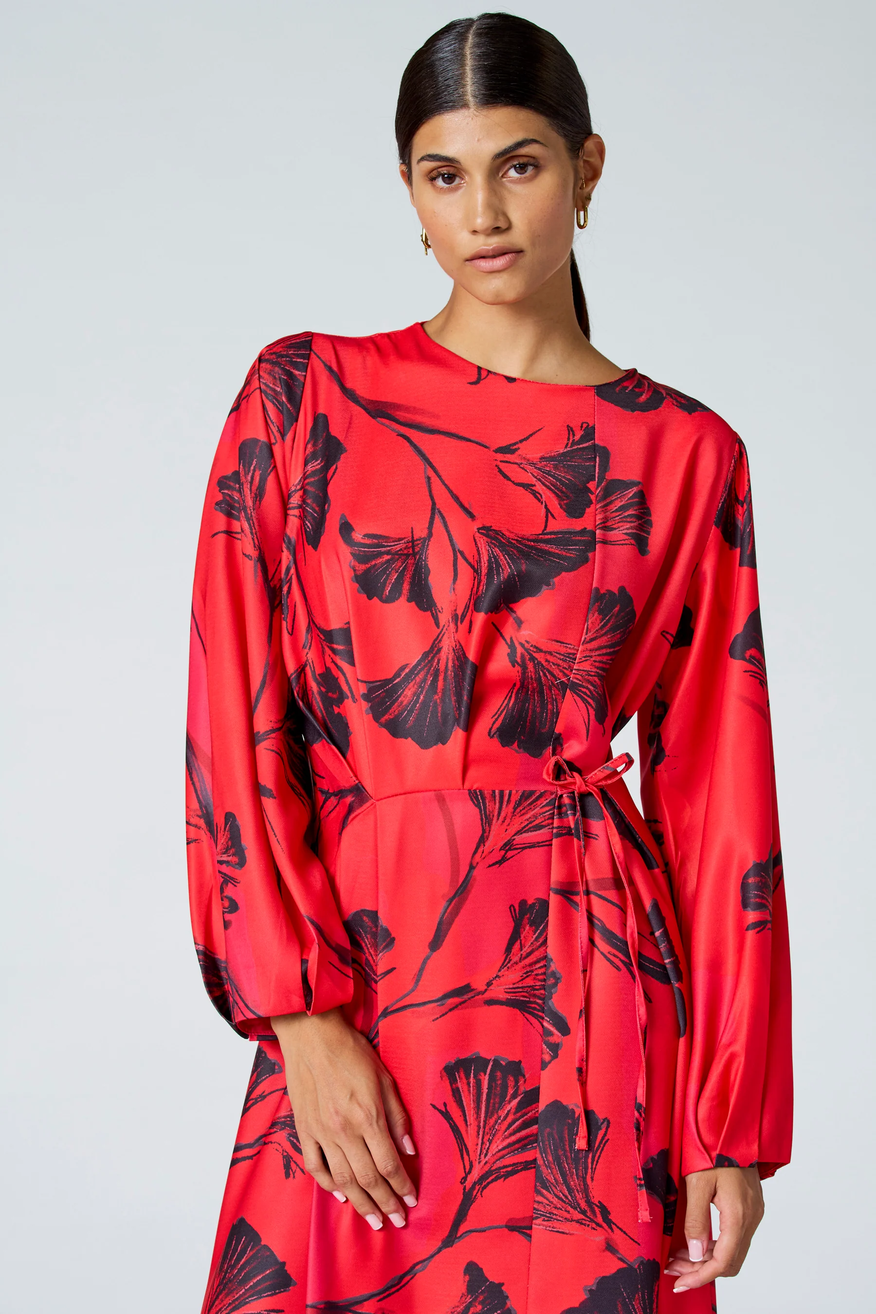 Kleedje met lange mouwen - rood - Image 5
