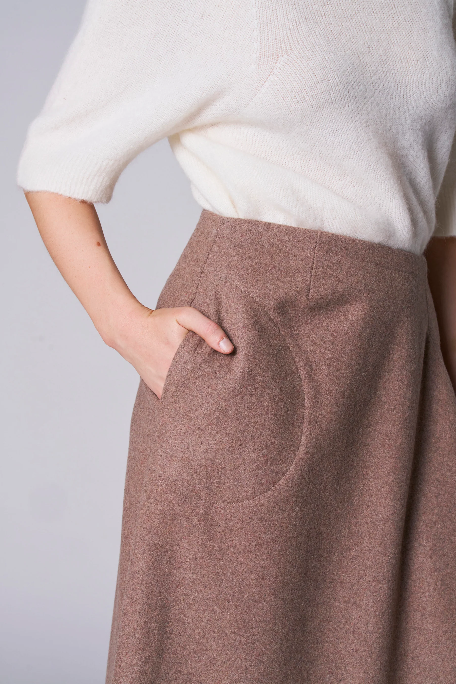 Lange rok - taupe - Image 5