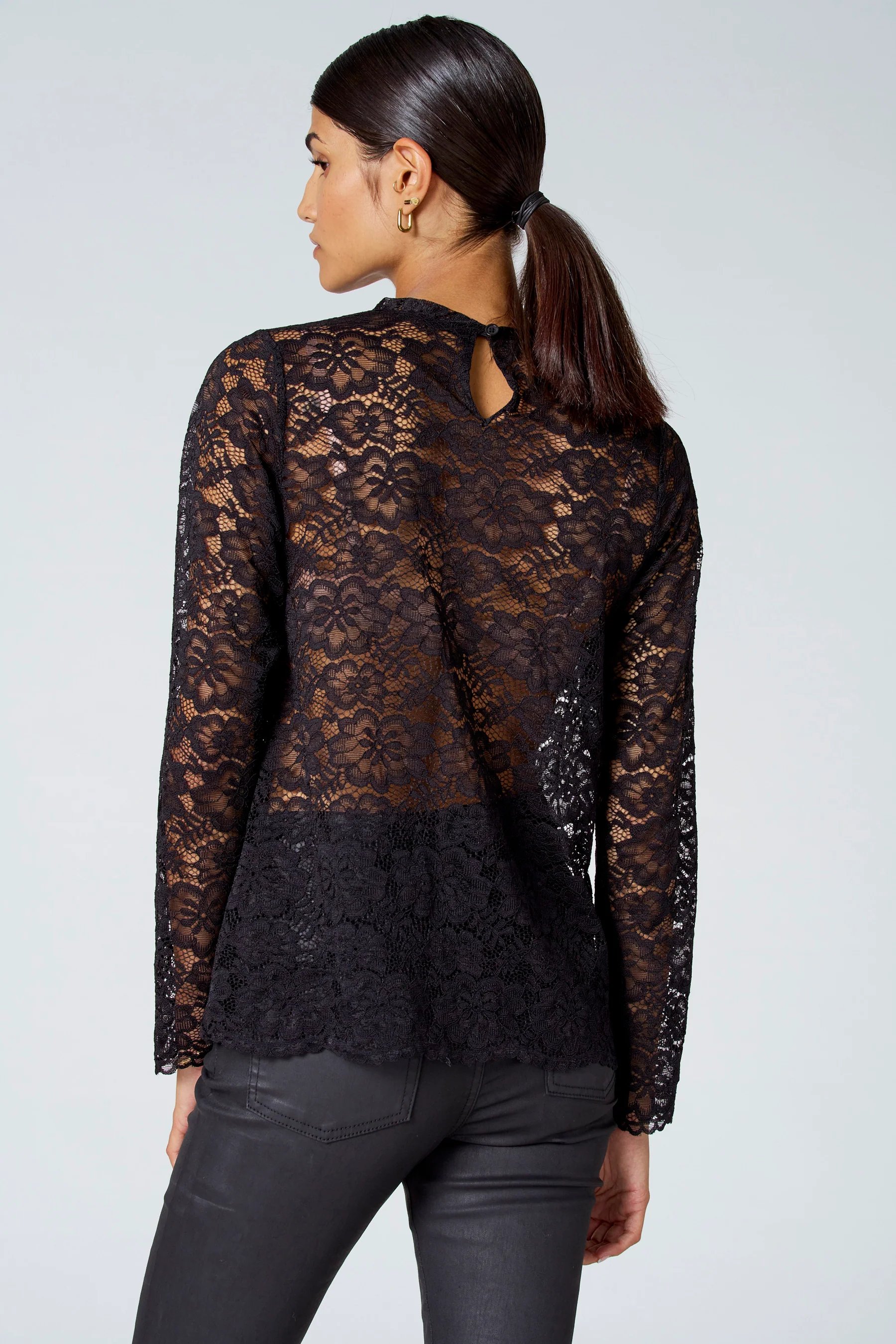 Blouse met lange mouwen - zwart - Image 3