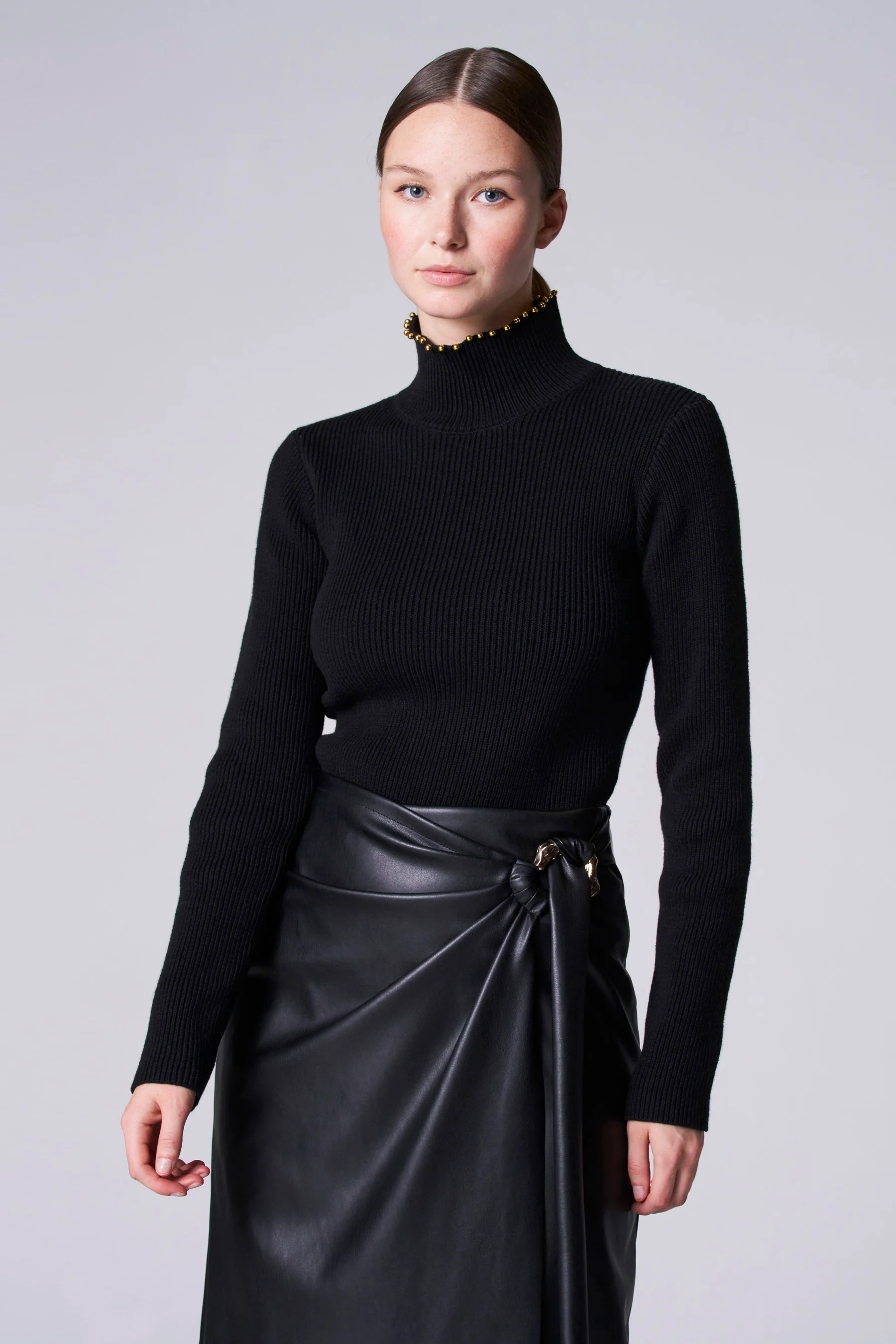 Pull met rolkraag - Zwart