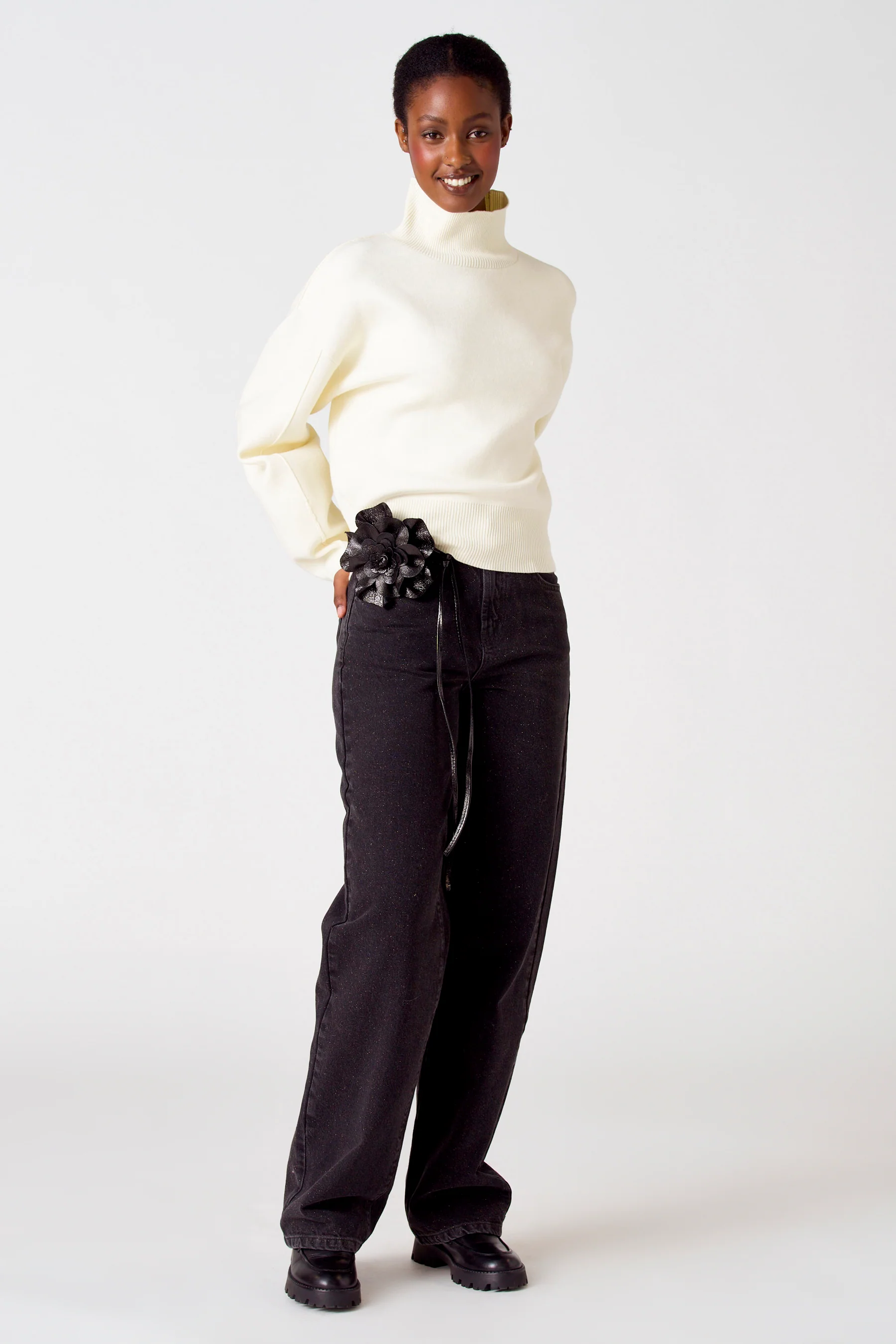 Pull met rolkraag - ecru - Image 2