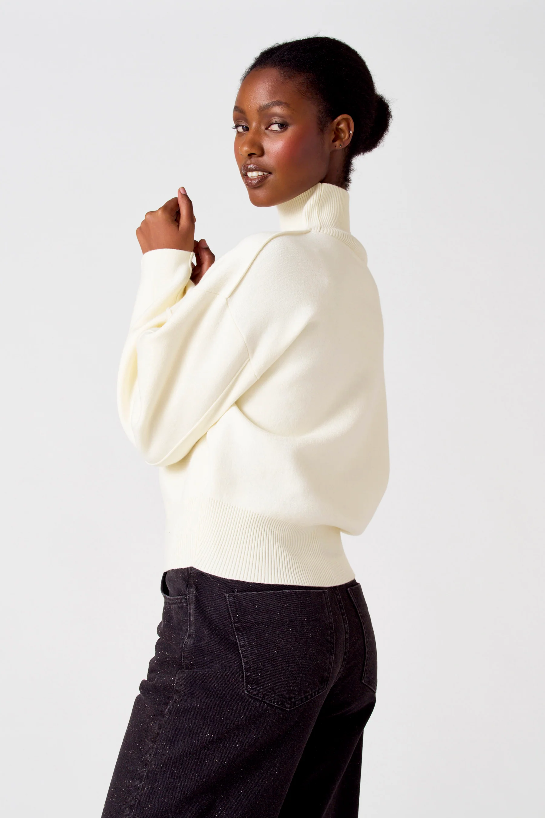 Pull met rolkraag - ecru - Image 3