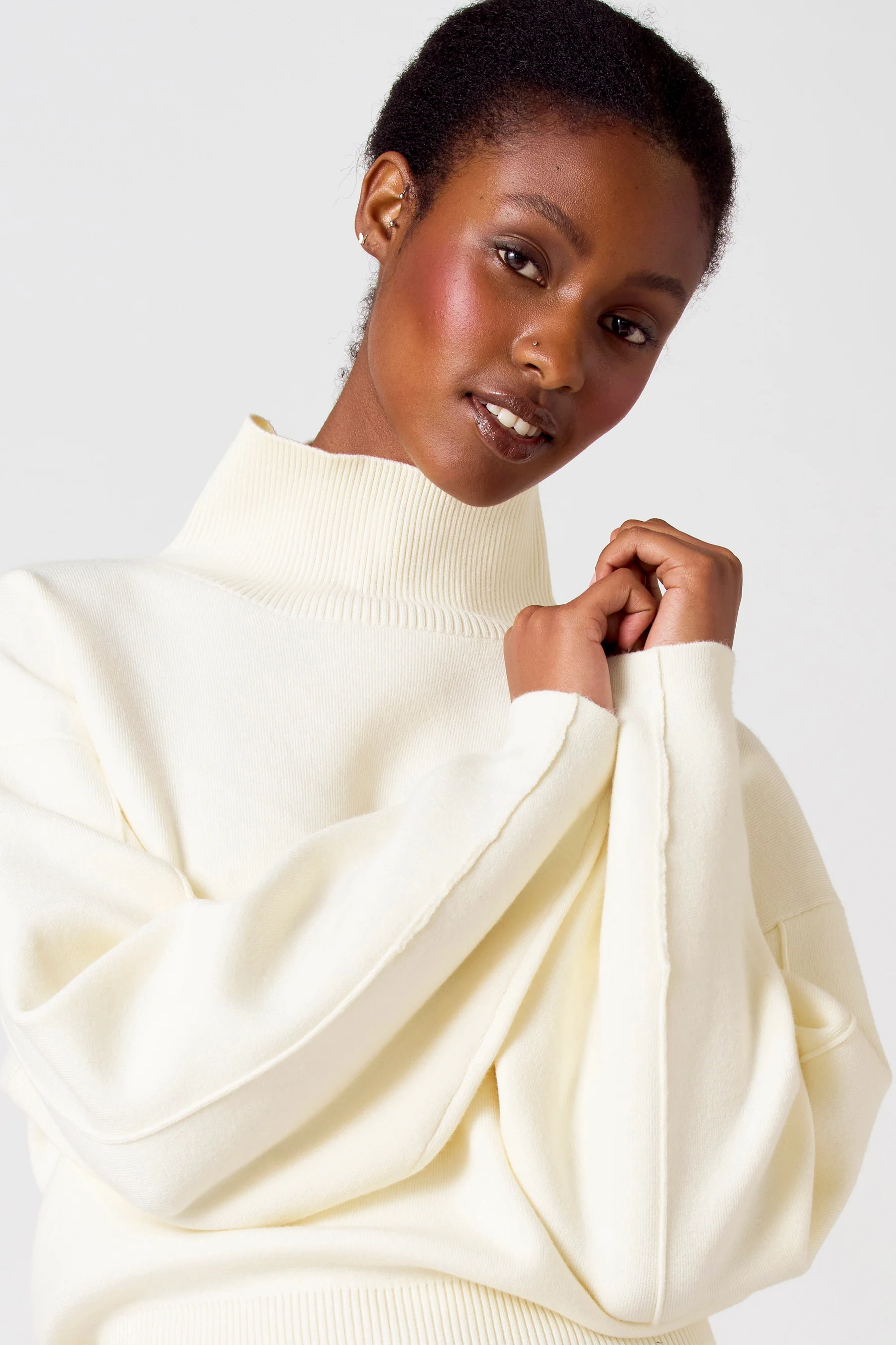 Pull met rolkraag - ecru - Image 4