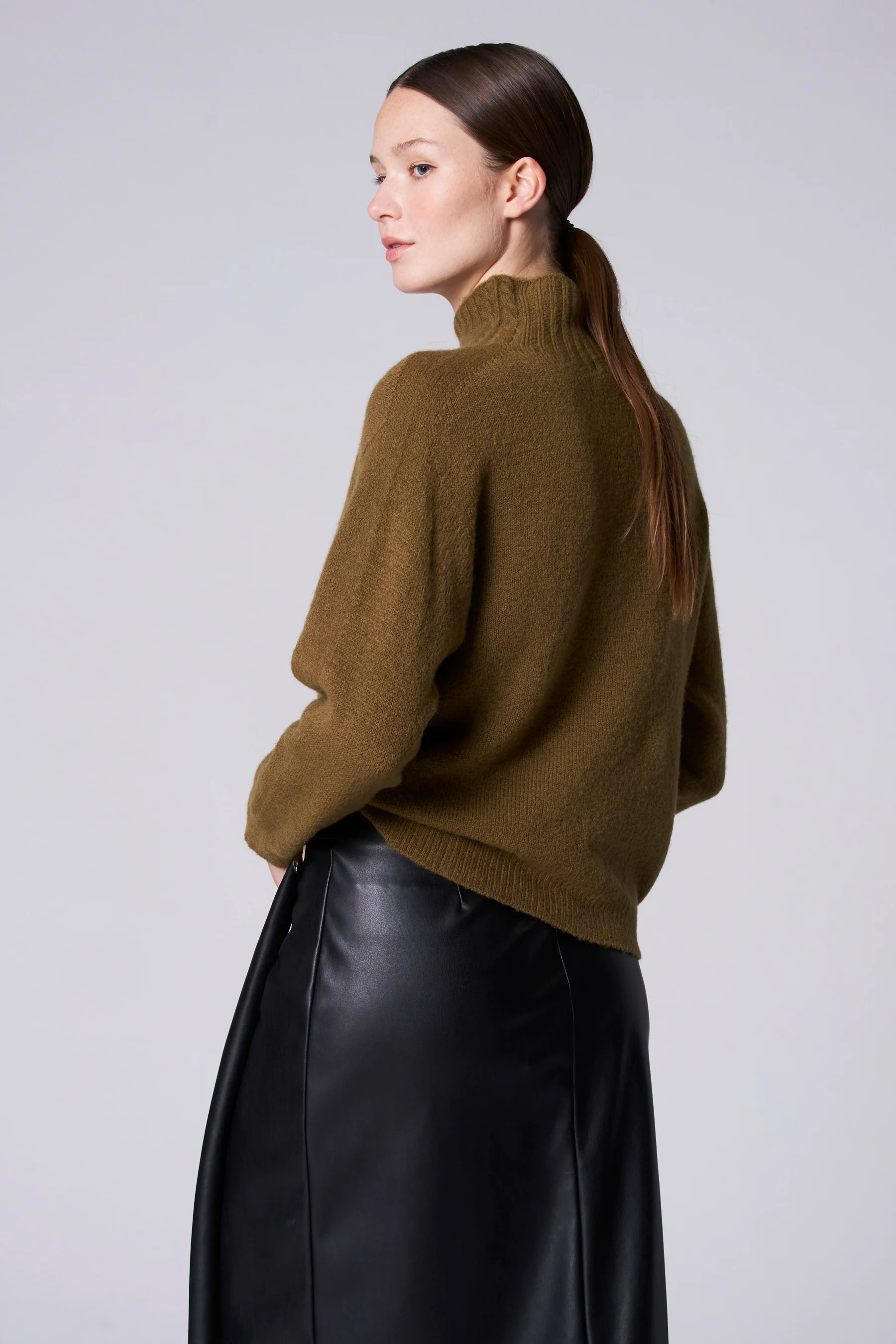 Pull met rolkraag - groen - Image 3