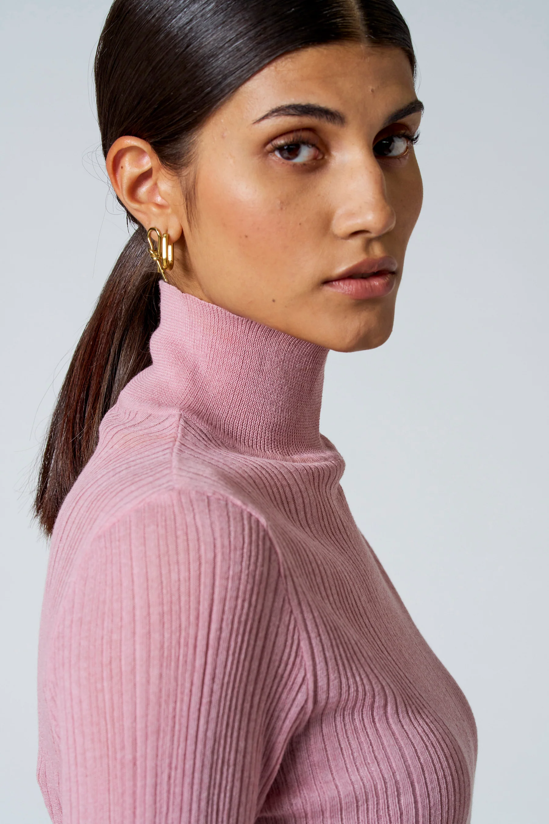 Pull met rolkraag - Roze - Image 4