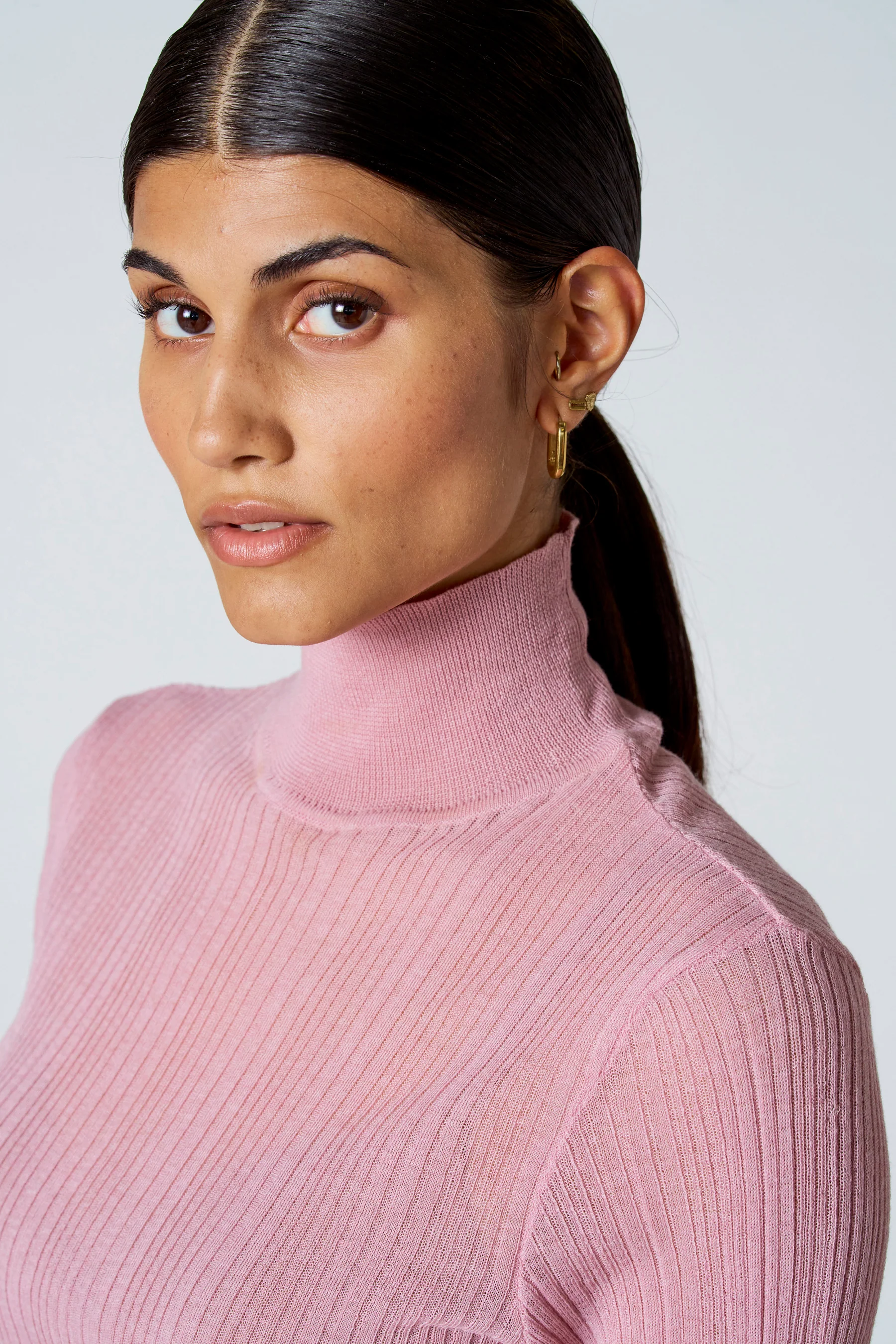 Pull met rolkraag - Roze - Image 5