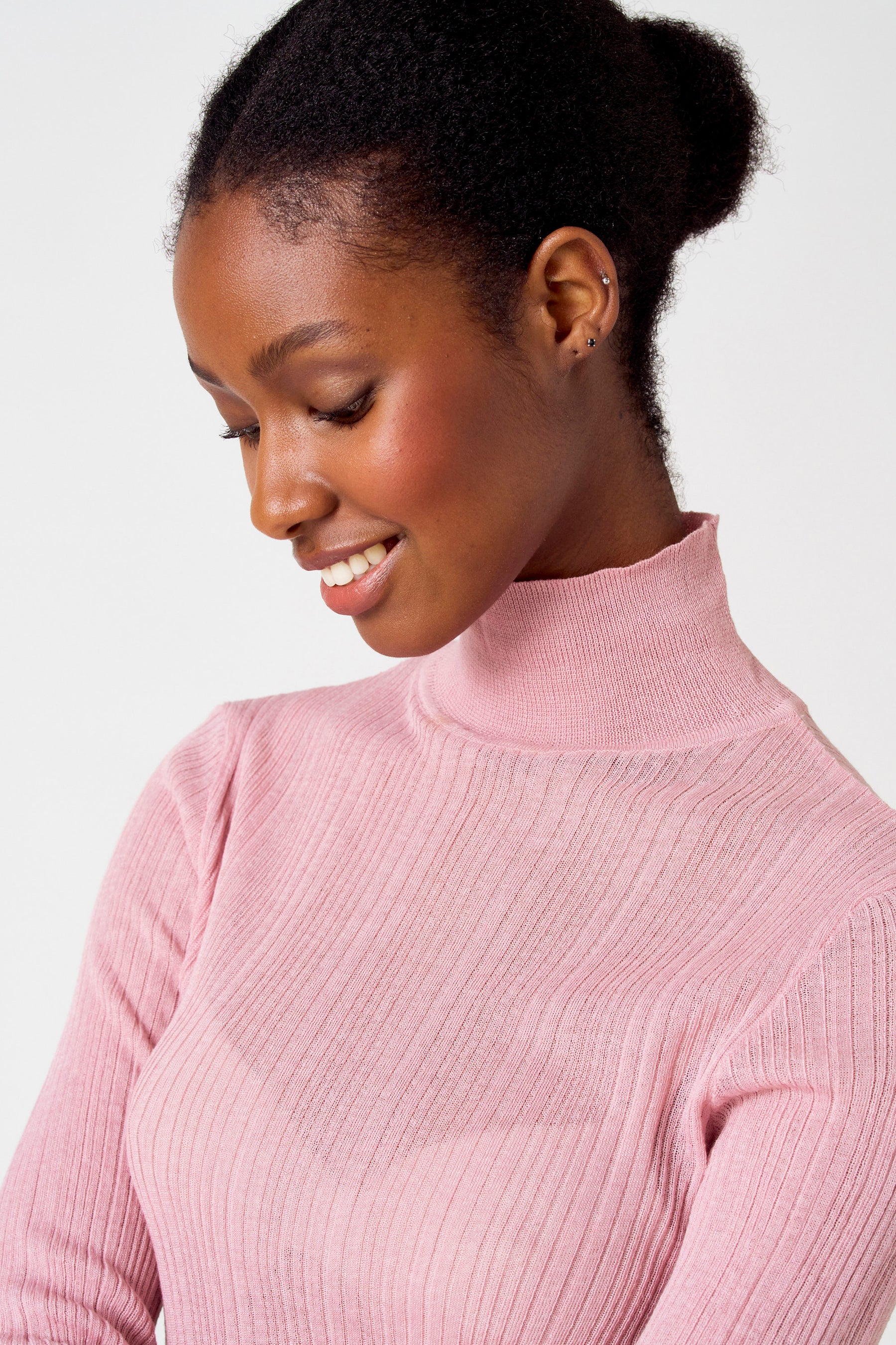 Pull met rolkraag - Roze - Image 6