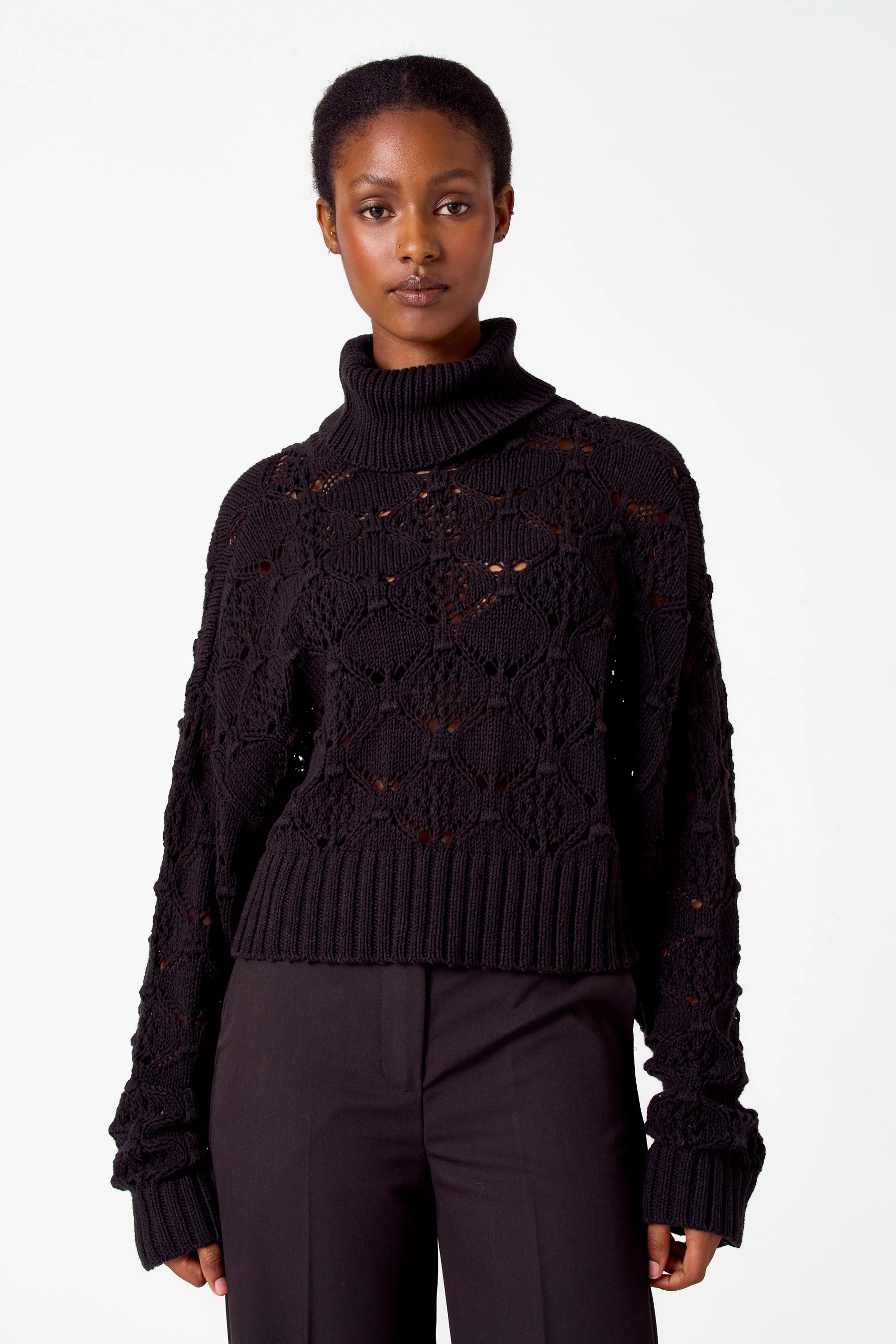 Pull met rolkraag - zwart