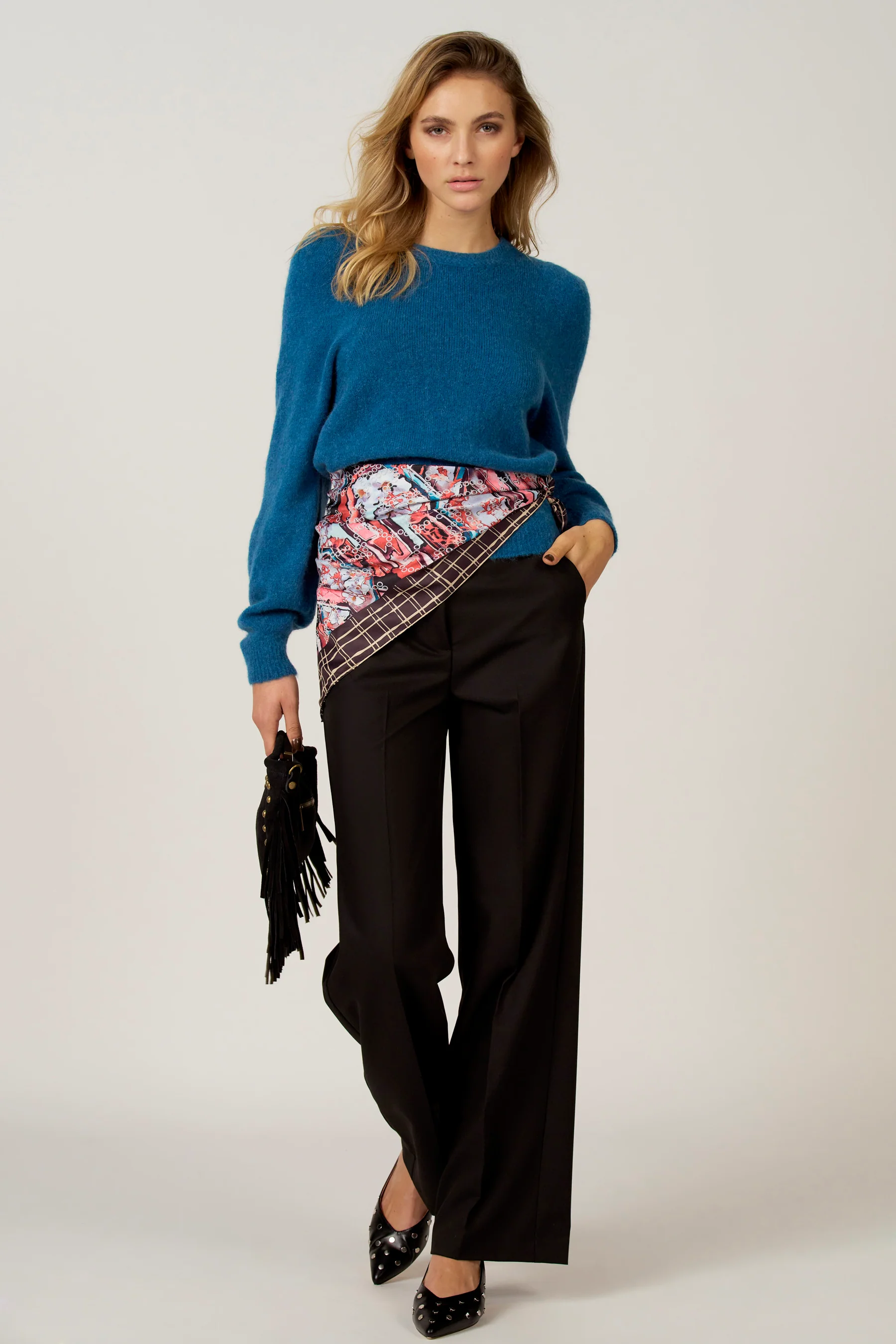 Pull met ronde hals - blauw - Image 2
