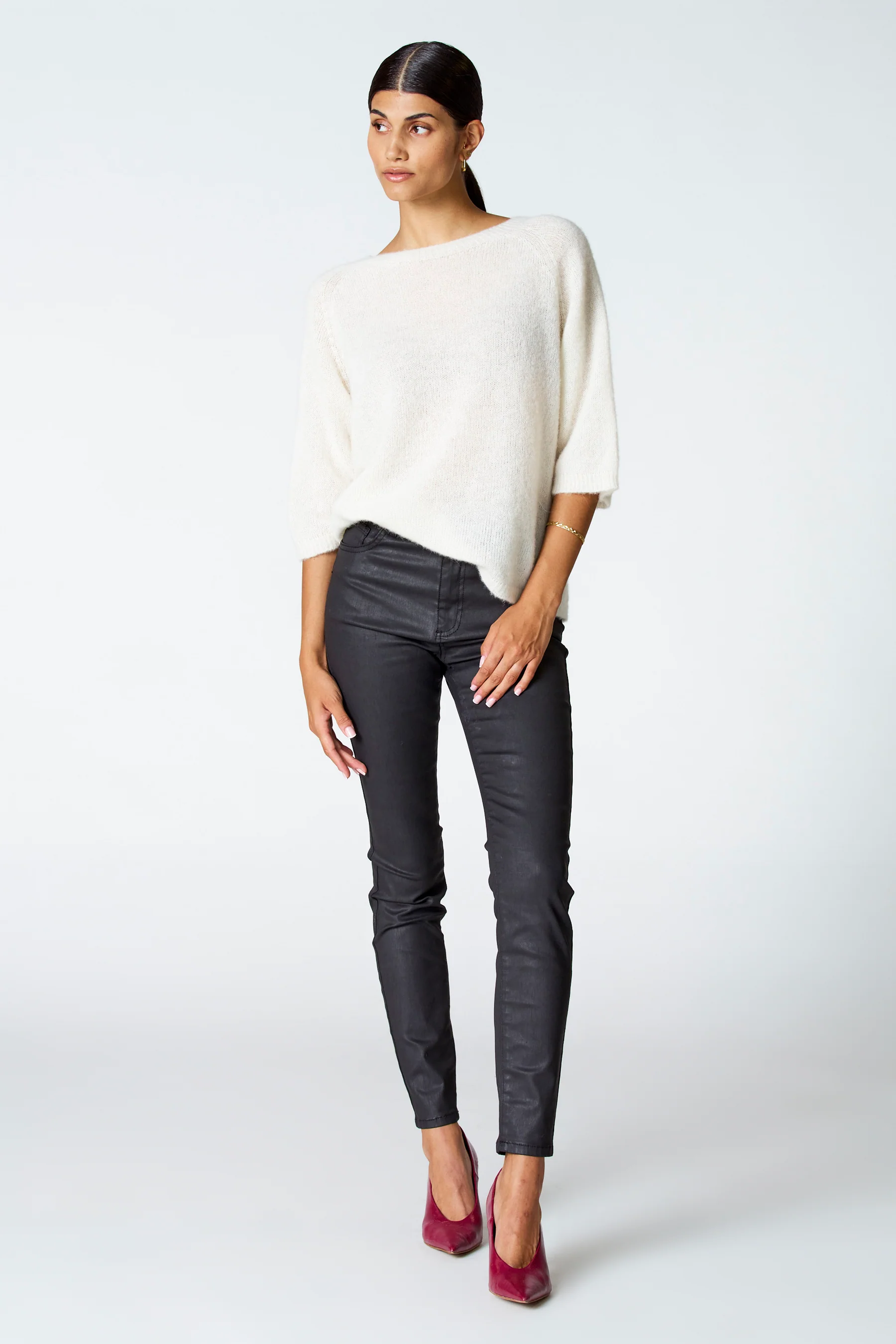 Pull met ronde hals - ecru - Image 2