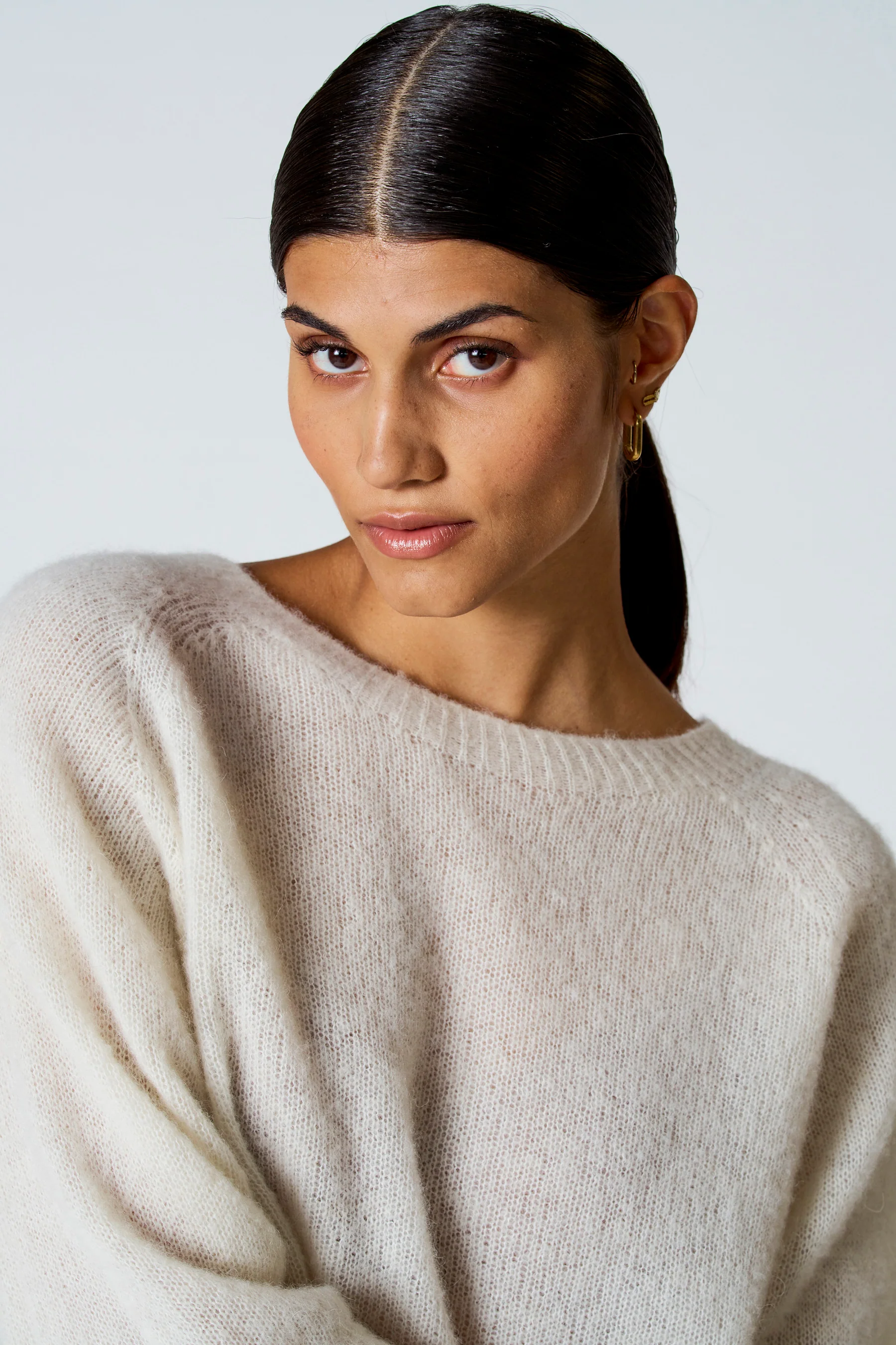 Pull met ronde hals - ecru - Image 5