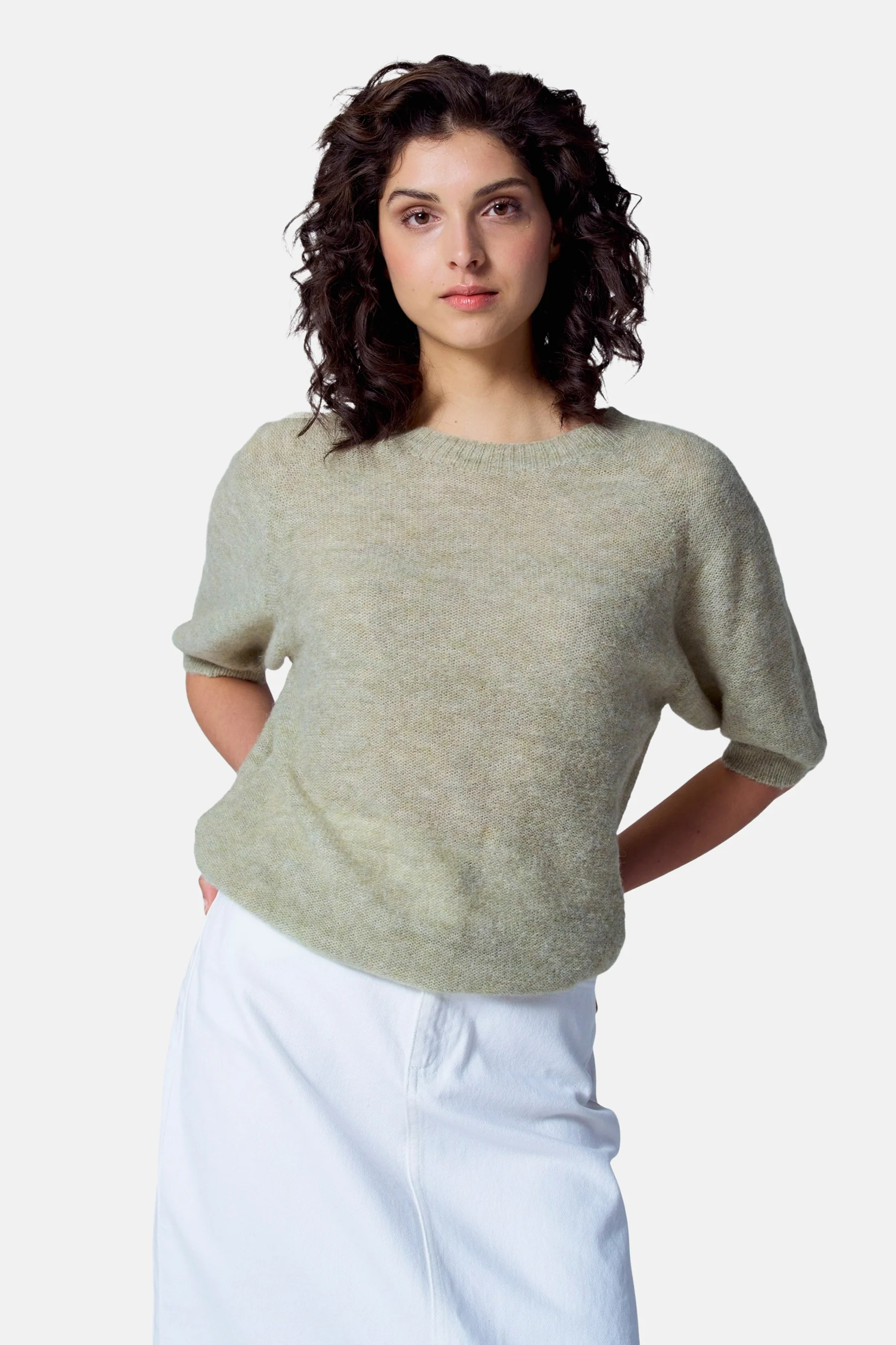 Pull met ronde hals - groen