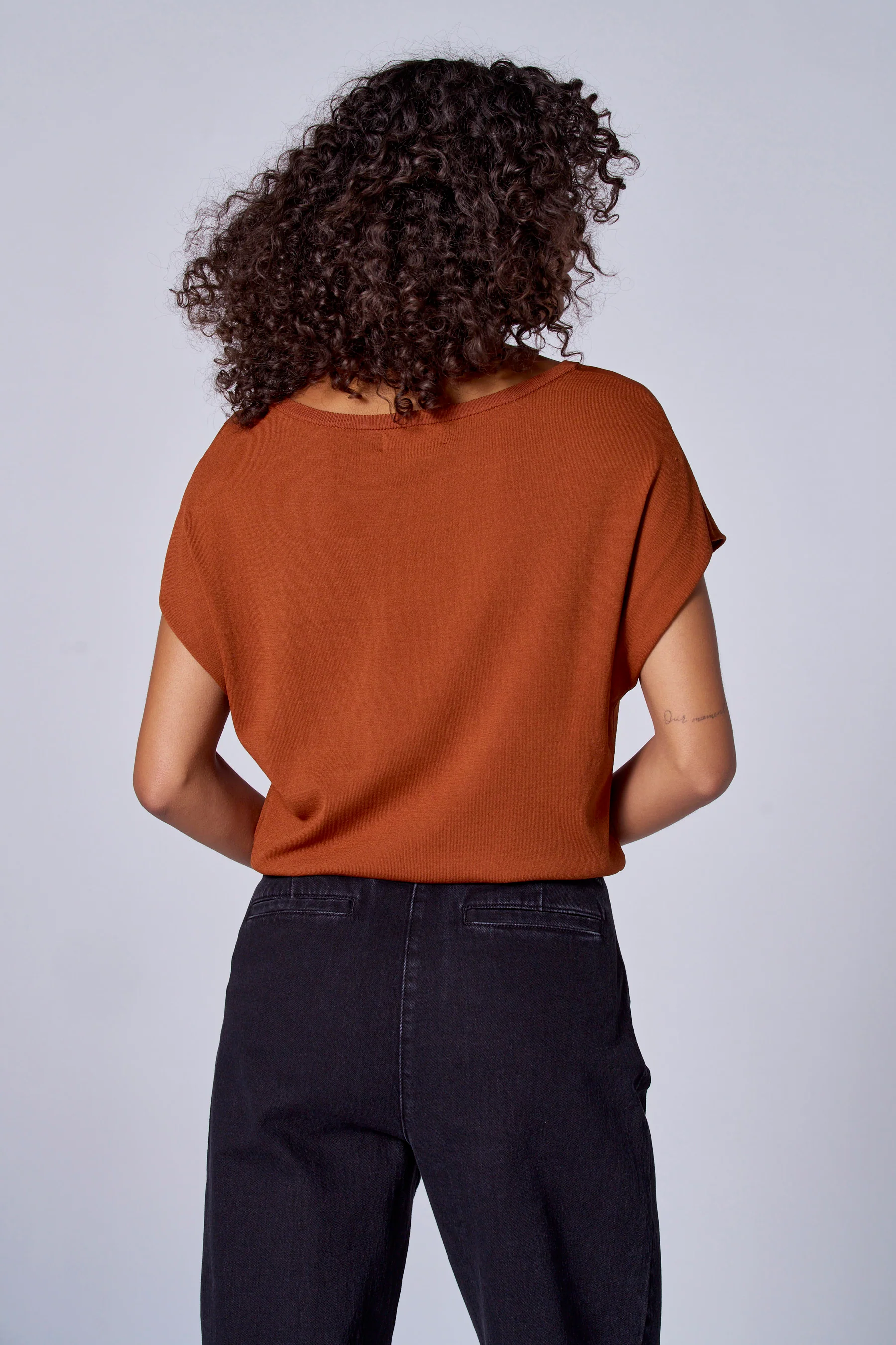 Pull met ronde hals - oranje - Image 3