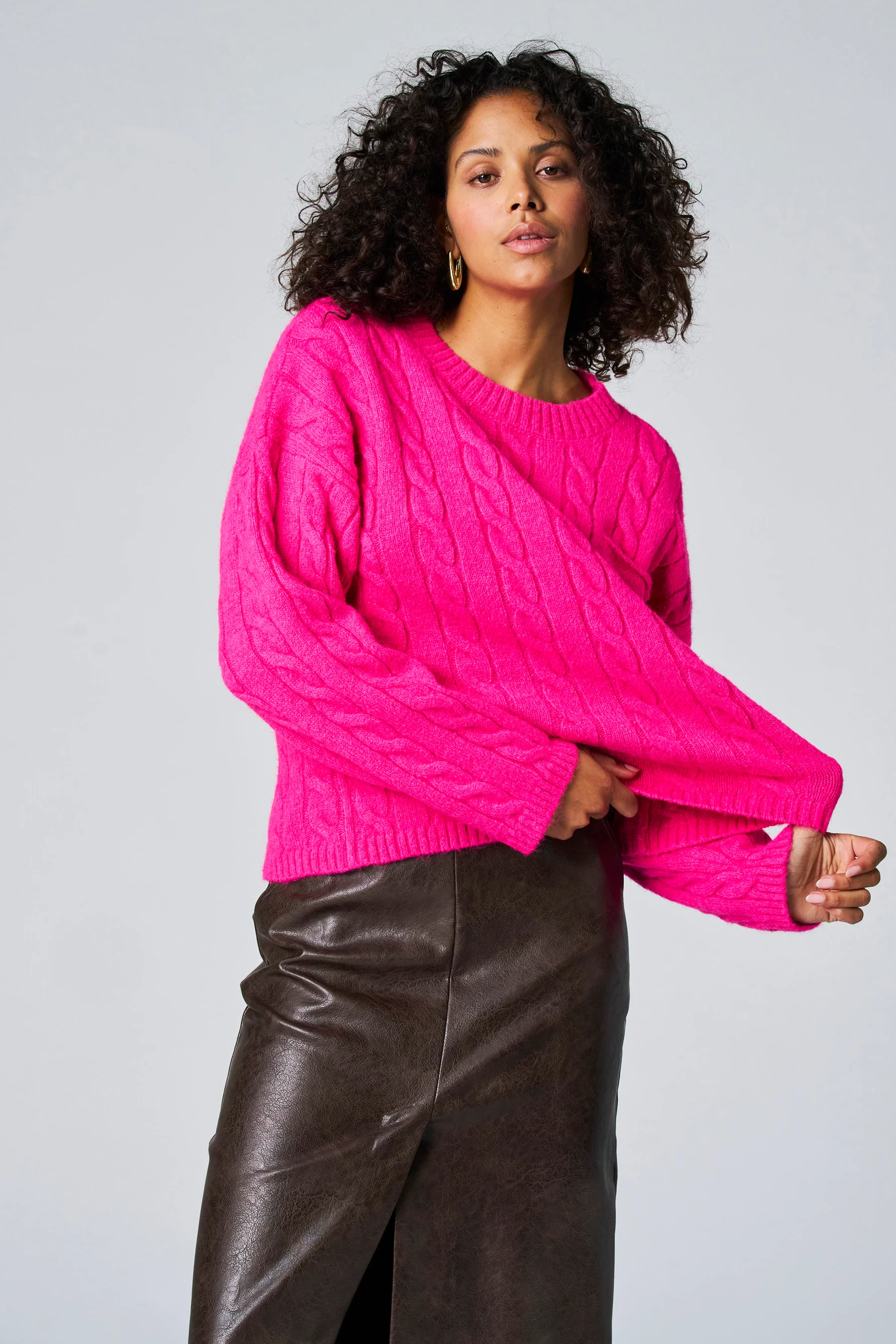 Pull met ronde hals - roze - Image 2