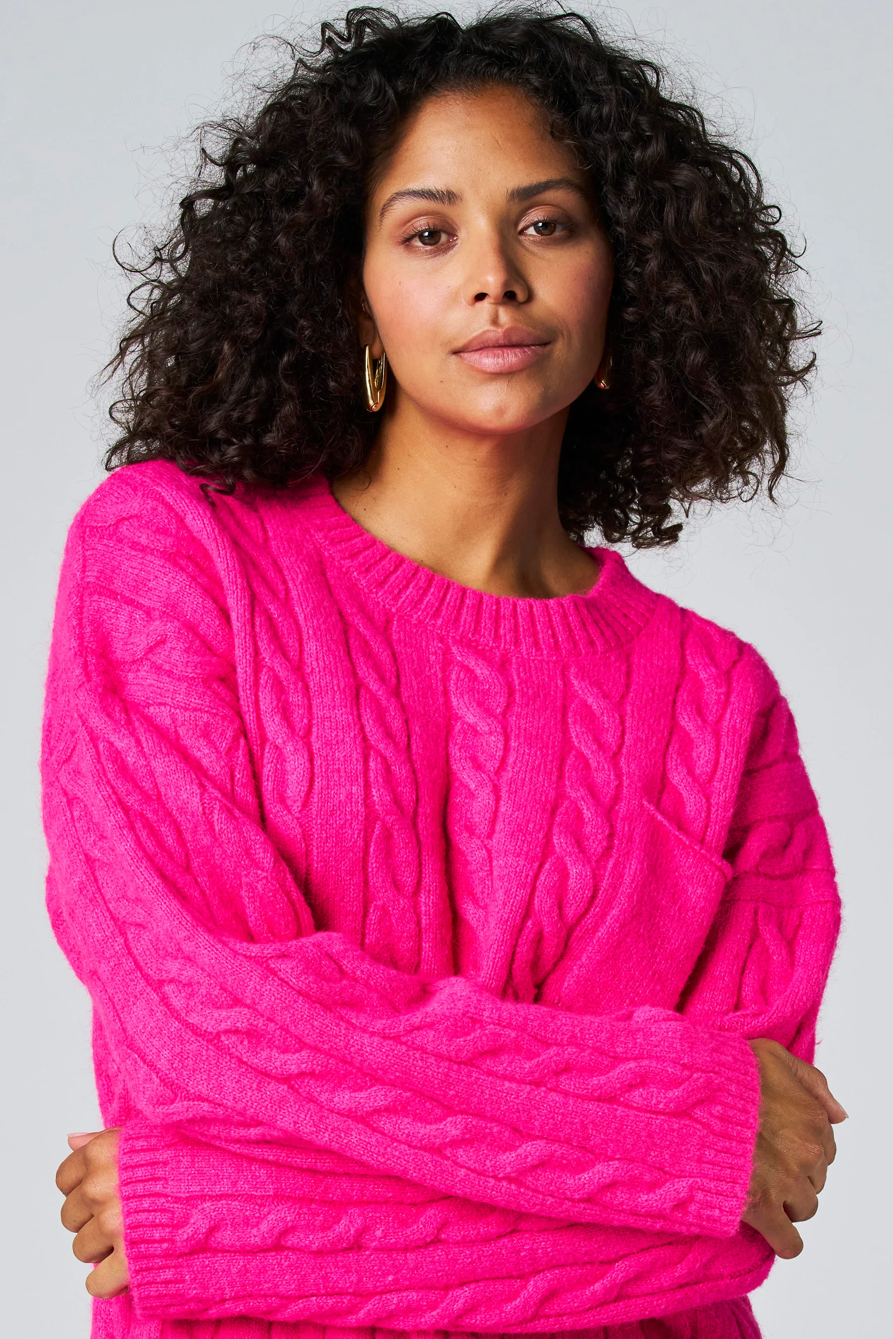 Pull met ronde hals - roze - Image 4