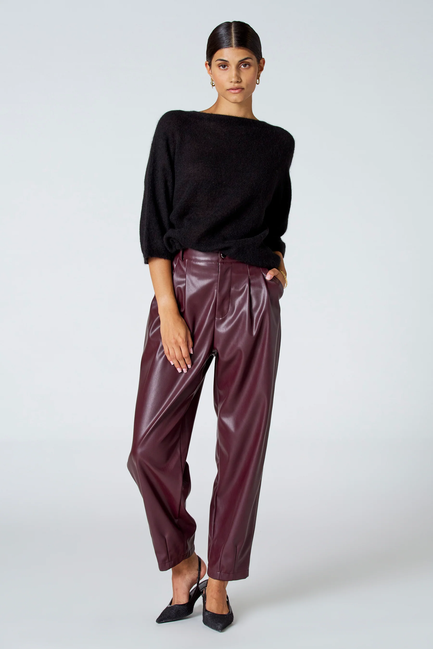Pull met ronde hals - zwart - Image 2