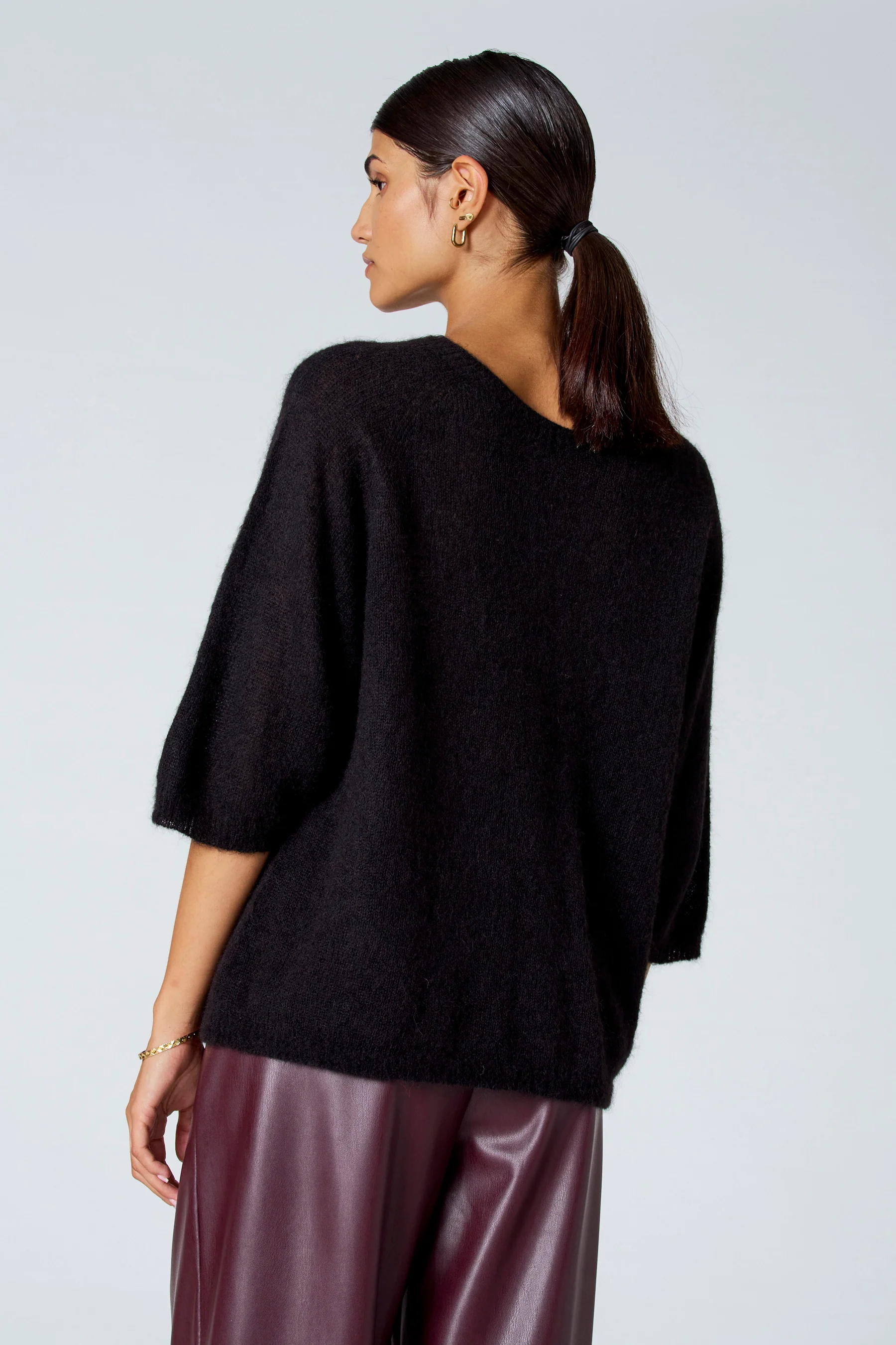 Pull met ronde hals - zwart - Image 4