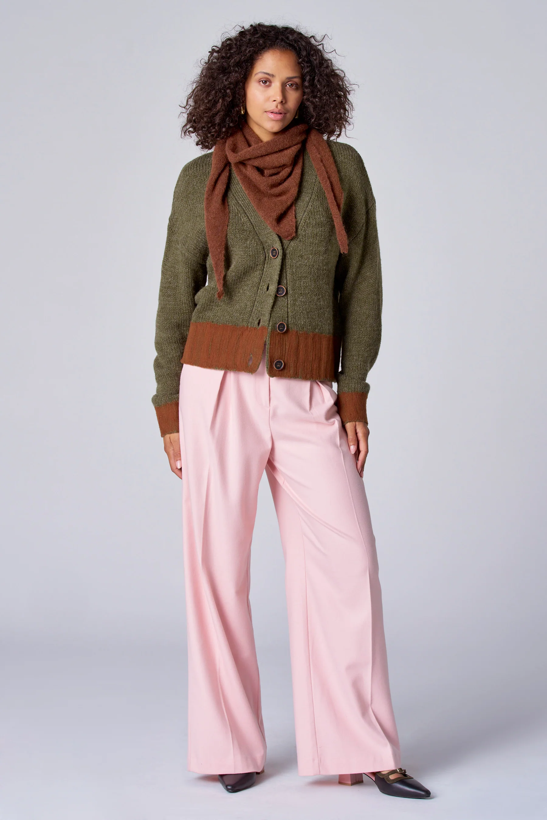 Pull met V-hals - groen - Image 2