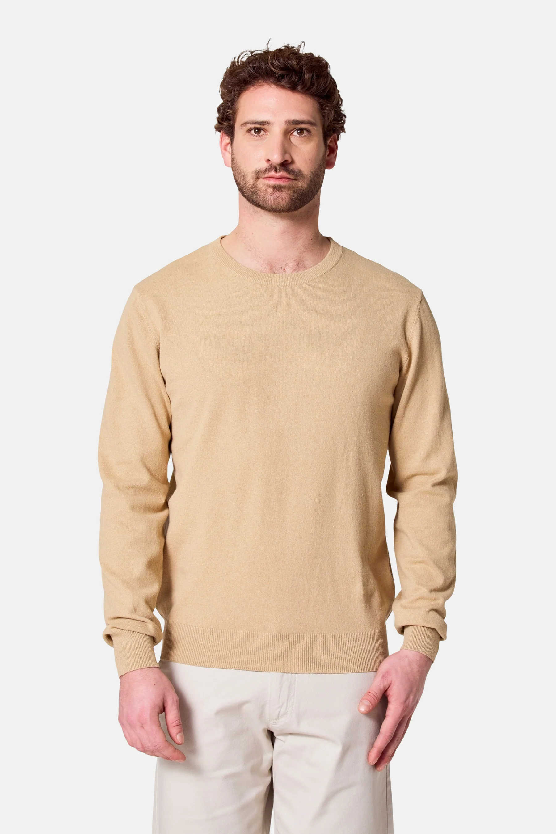 Pull met ronde hals - Beige