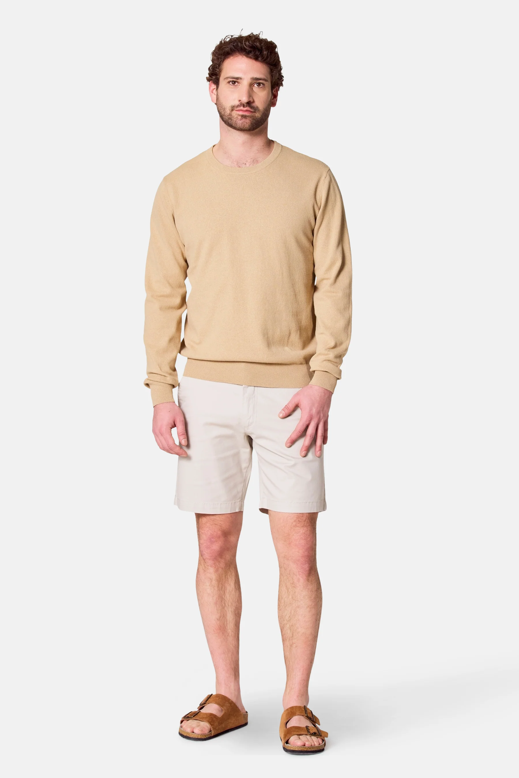 Pull met ronde hals - Beige - Image 2