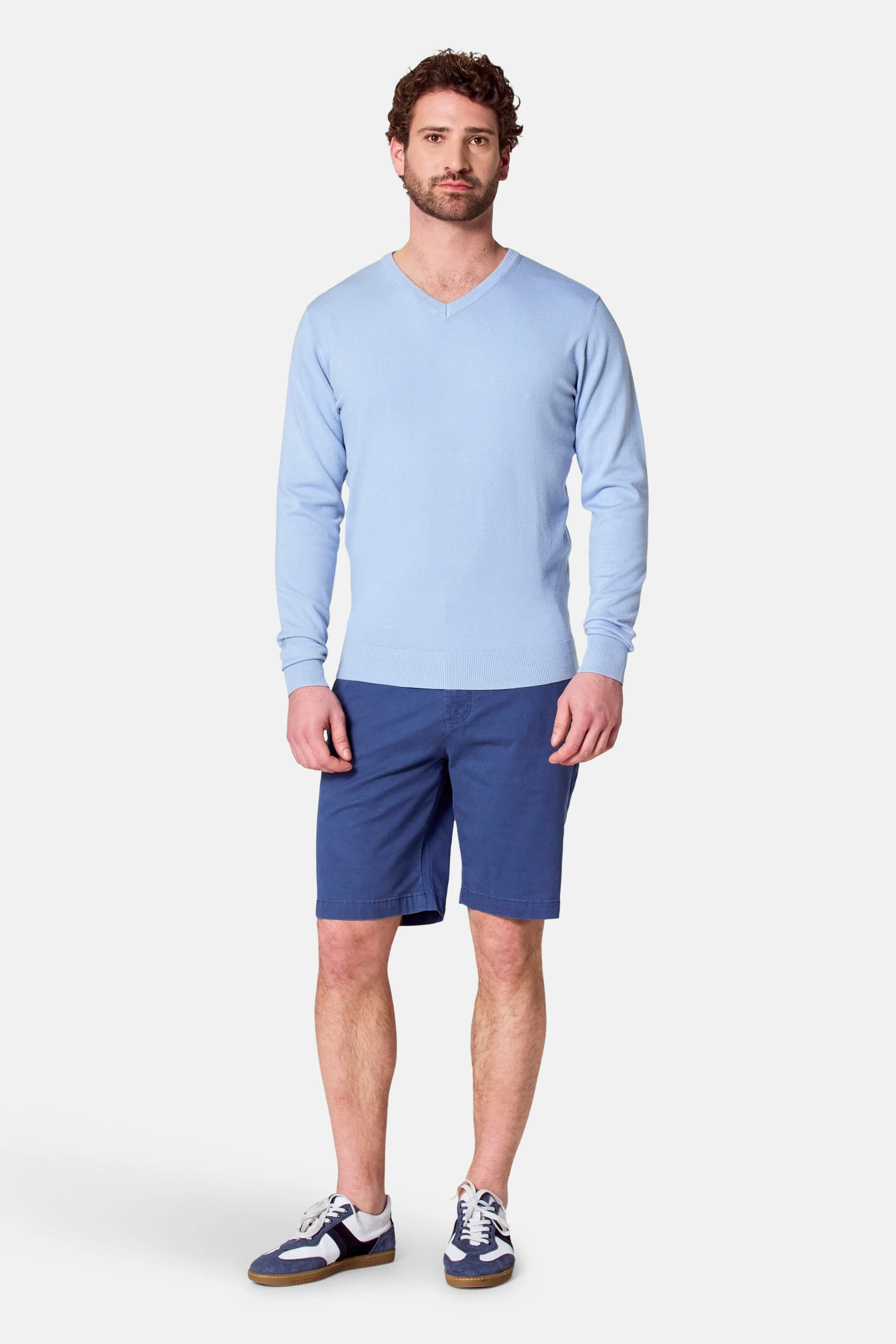 Pull met V-hals - Lichtblauw - Image 2