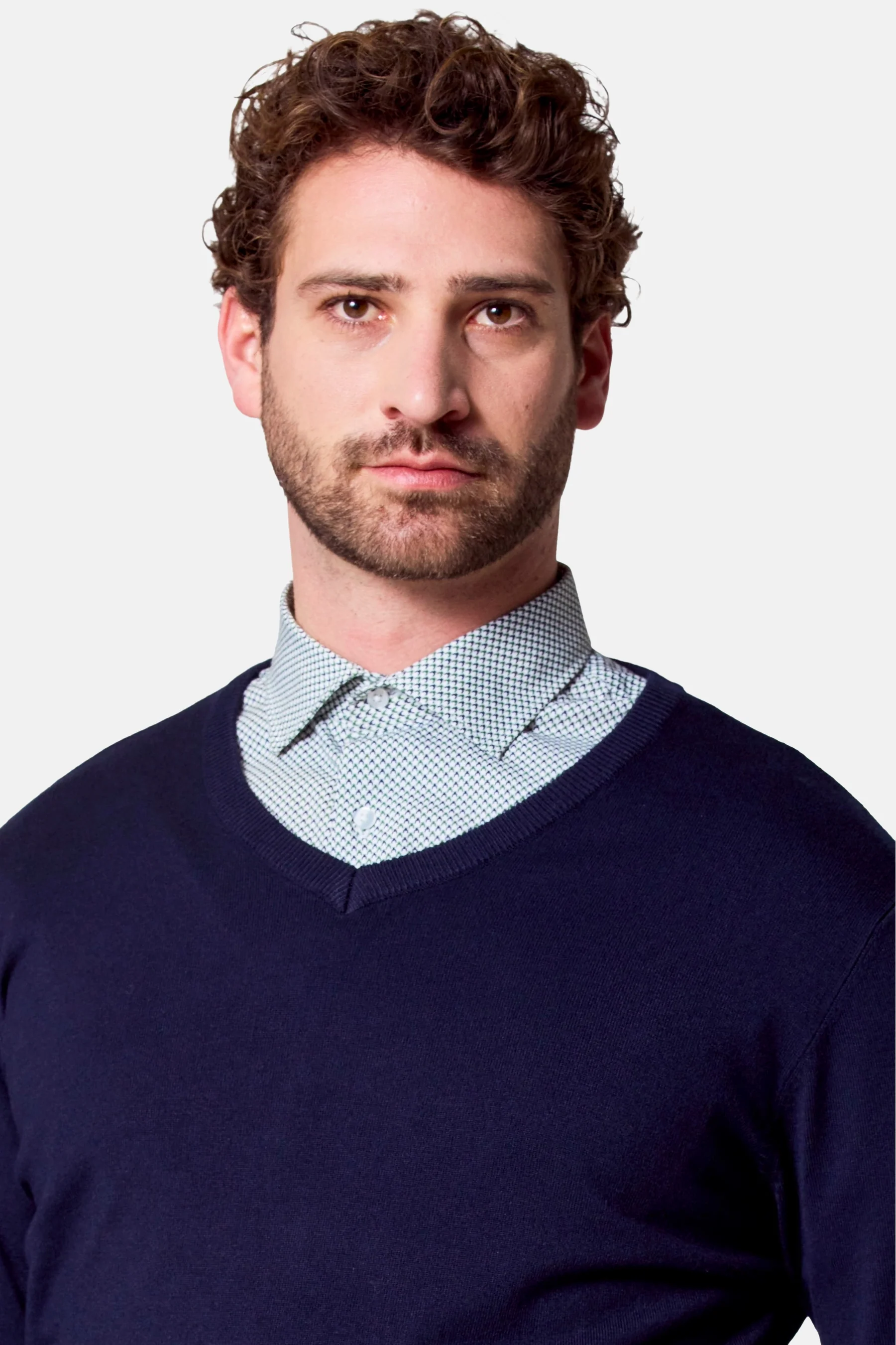 Pull met V-hals - blauw - Image 3