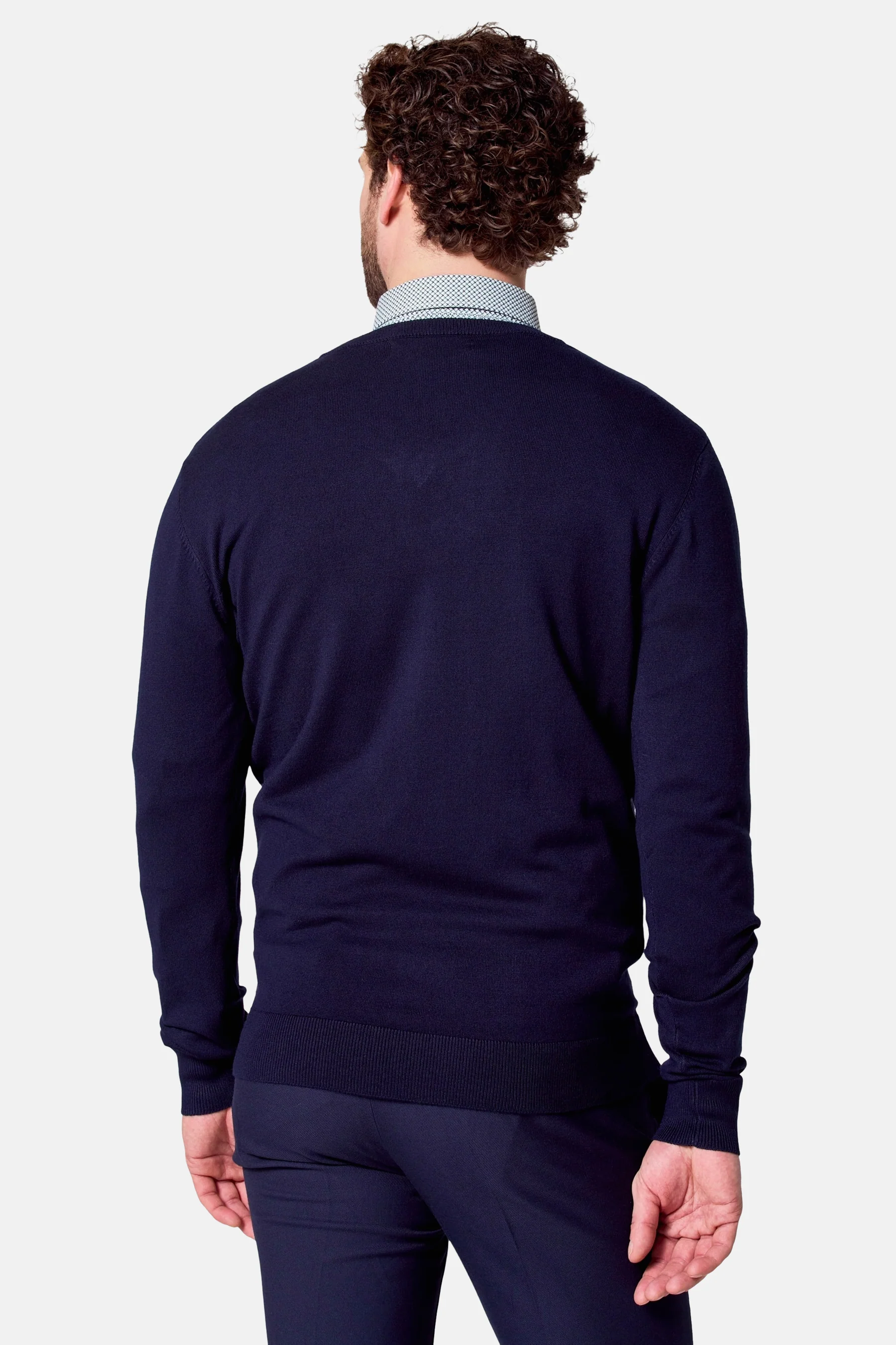 Pull met V-hals - blauw - Image 4
