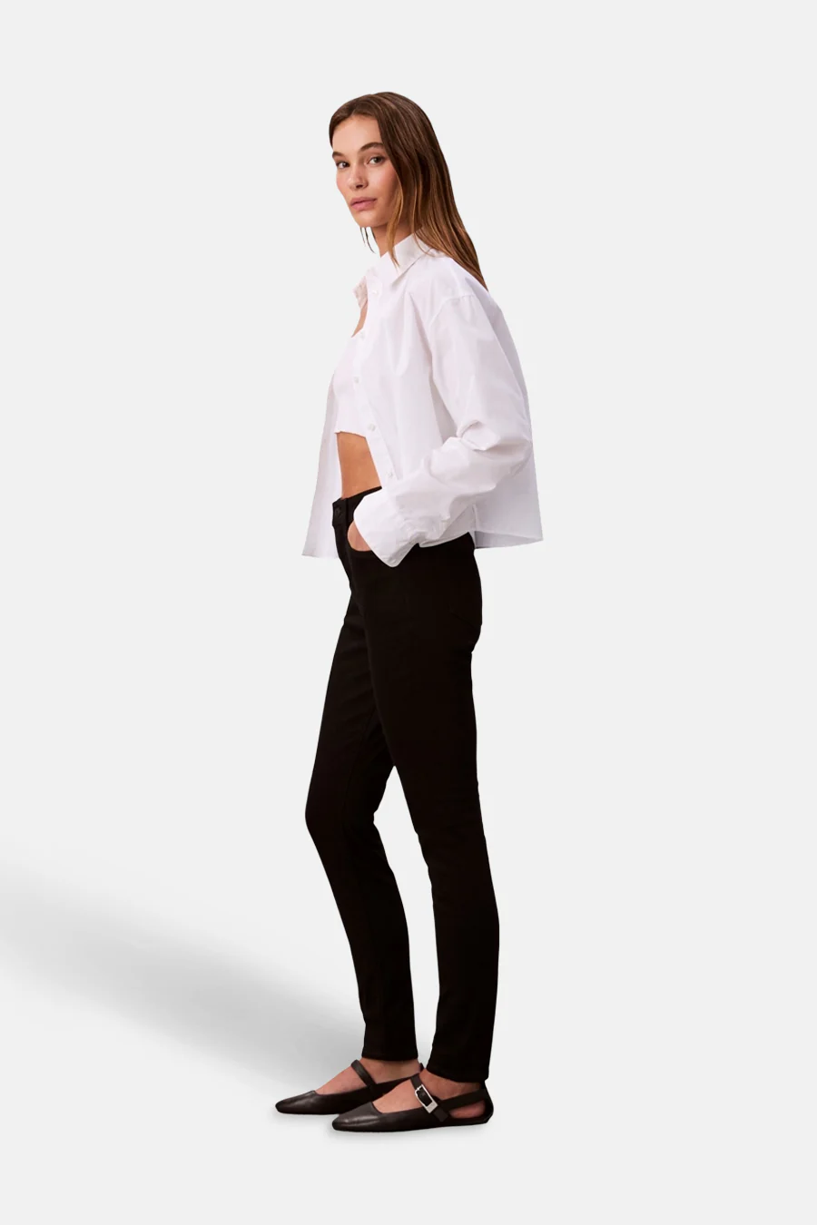 HIGH RISE SKINNY - black denim - Image 6